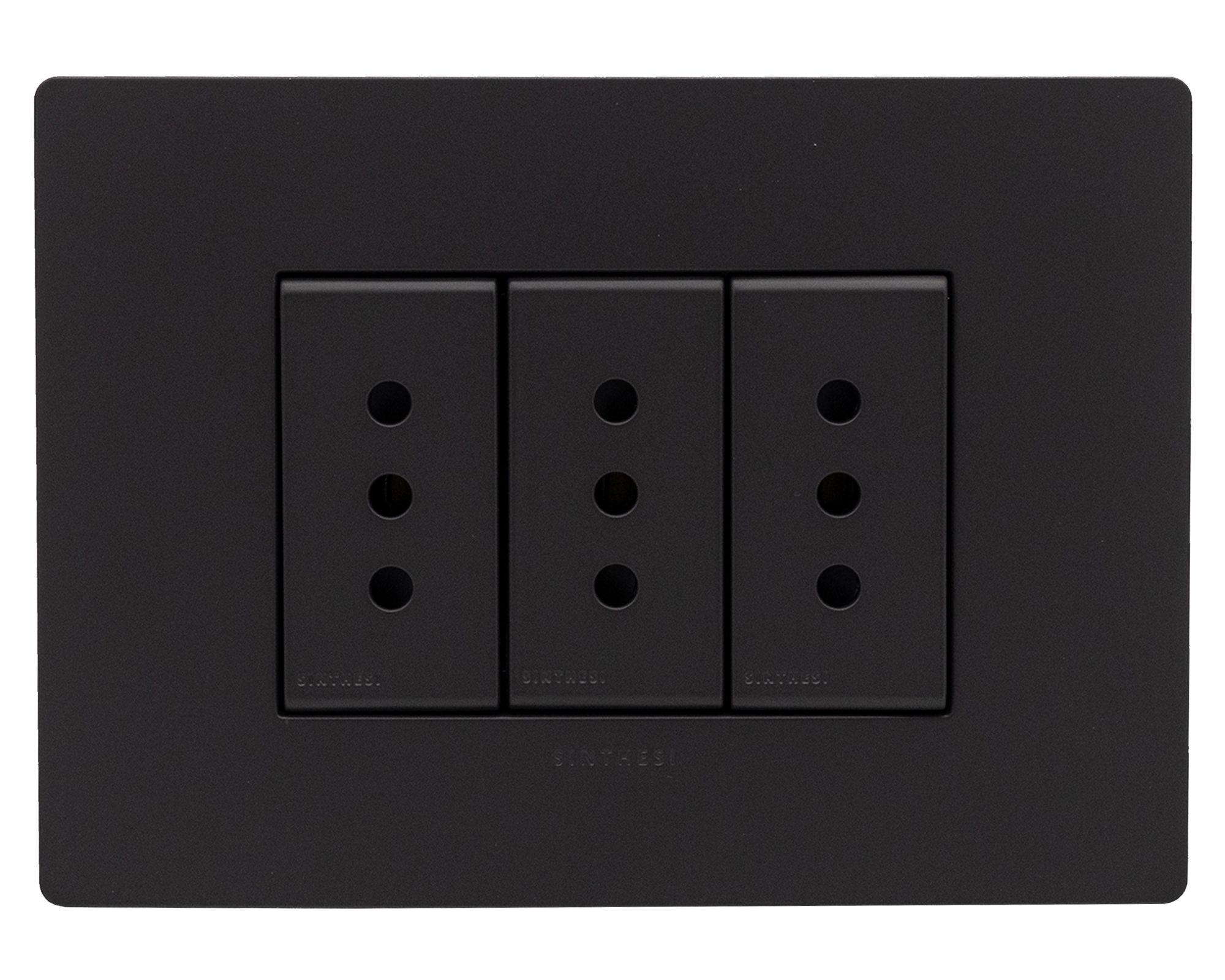 Toma corriente triple S33 10A 2500W noir mate-0