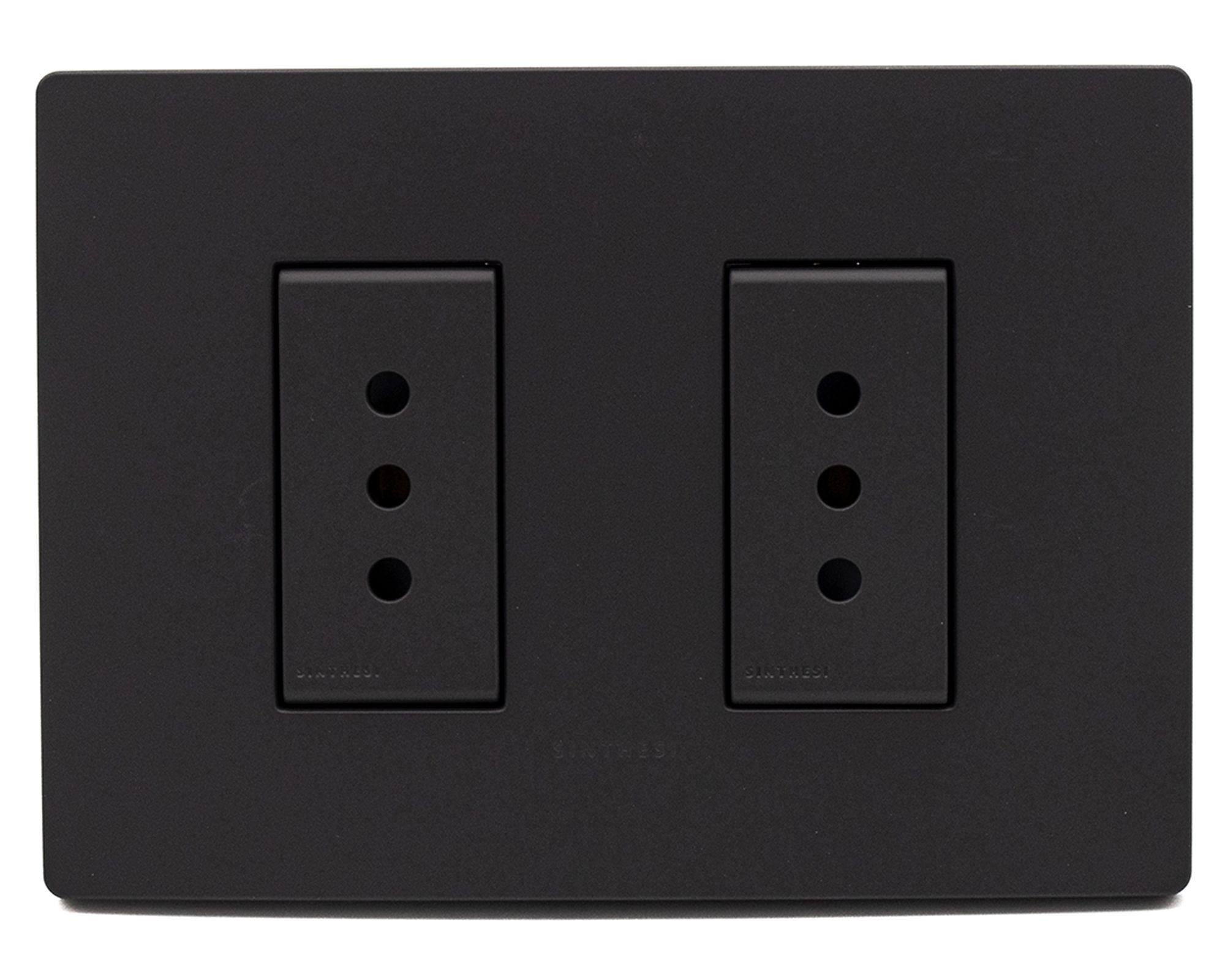 Toma corriente doble S33 10A 2500W noir mate-0