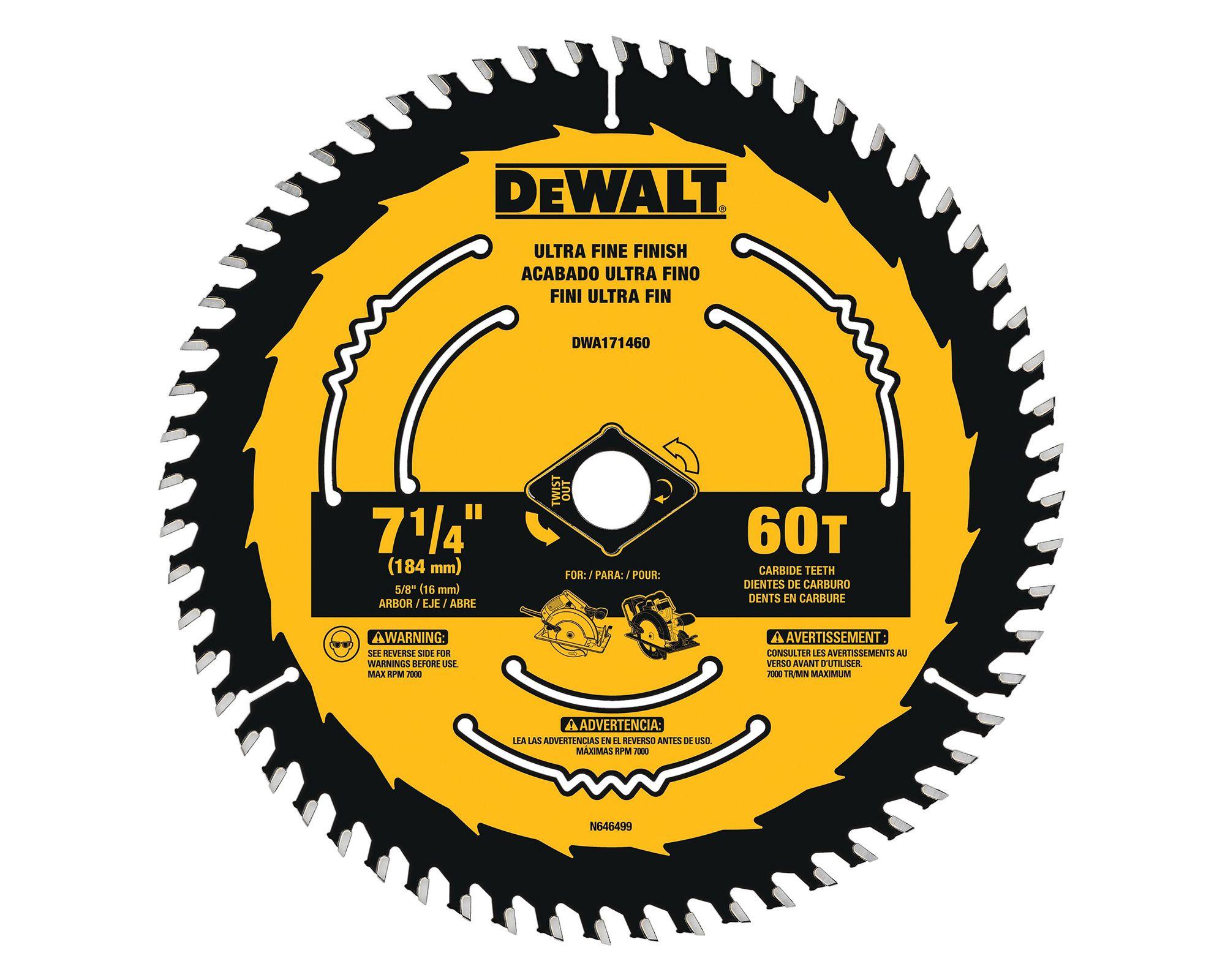 Disco sierra 7-1/4'' 60T eje 5/8'' DWA171460-0