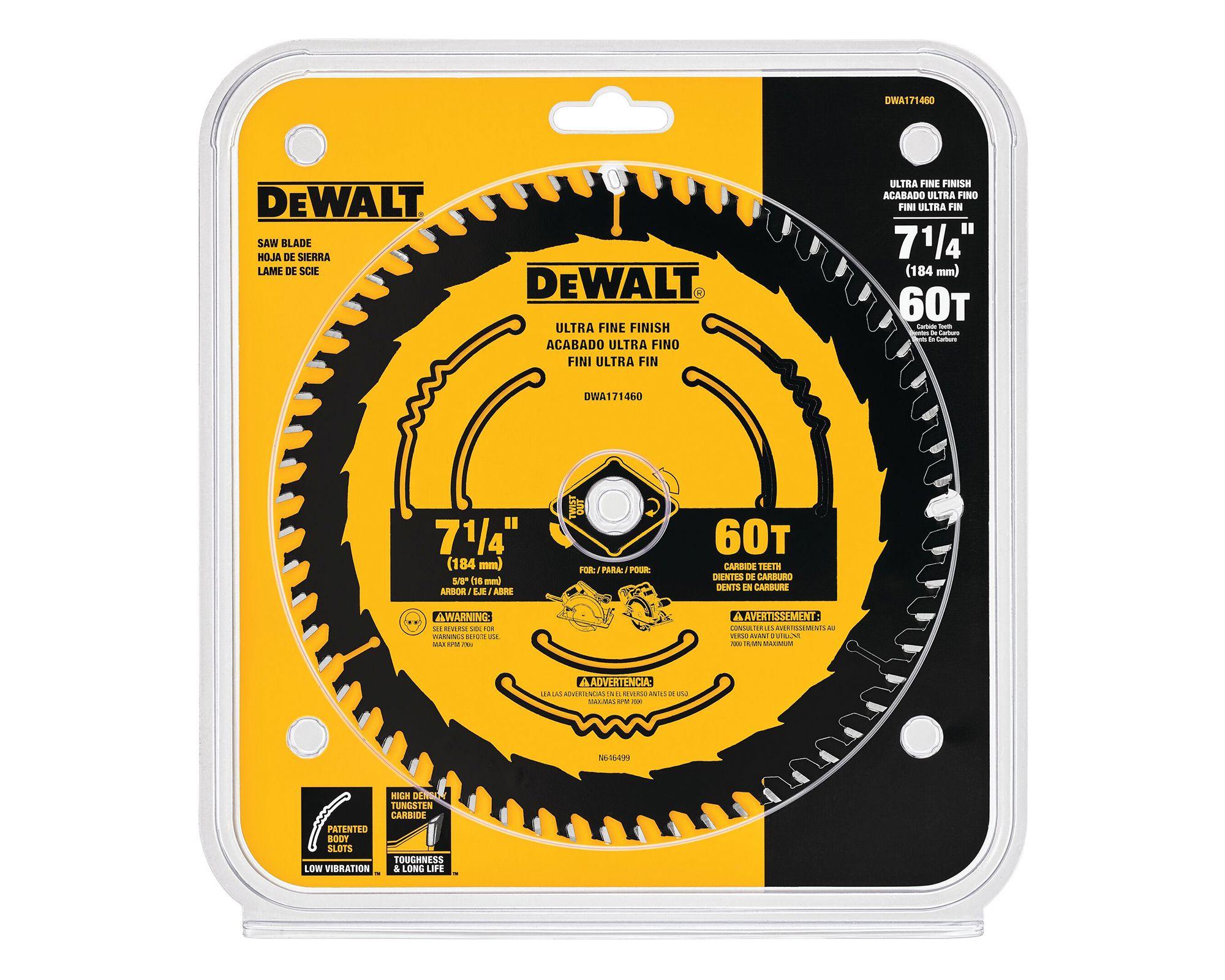 Disco sierra 7-1/4'' 60T eje 5/8'' DWA171460-2