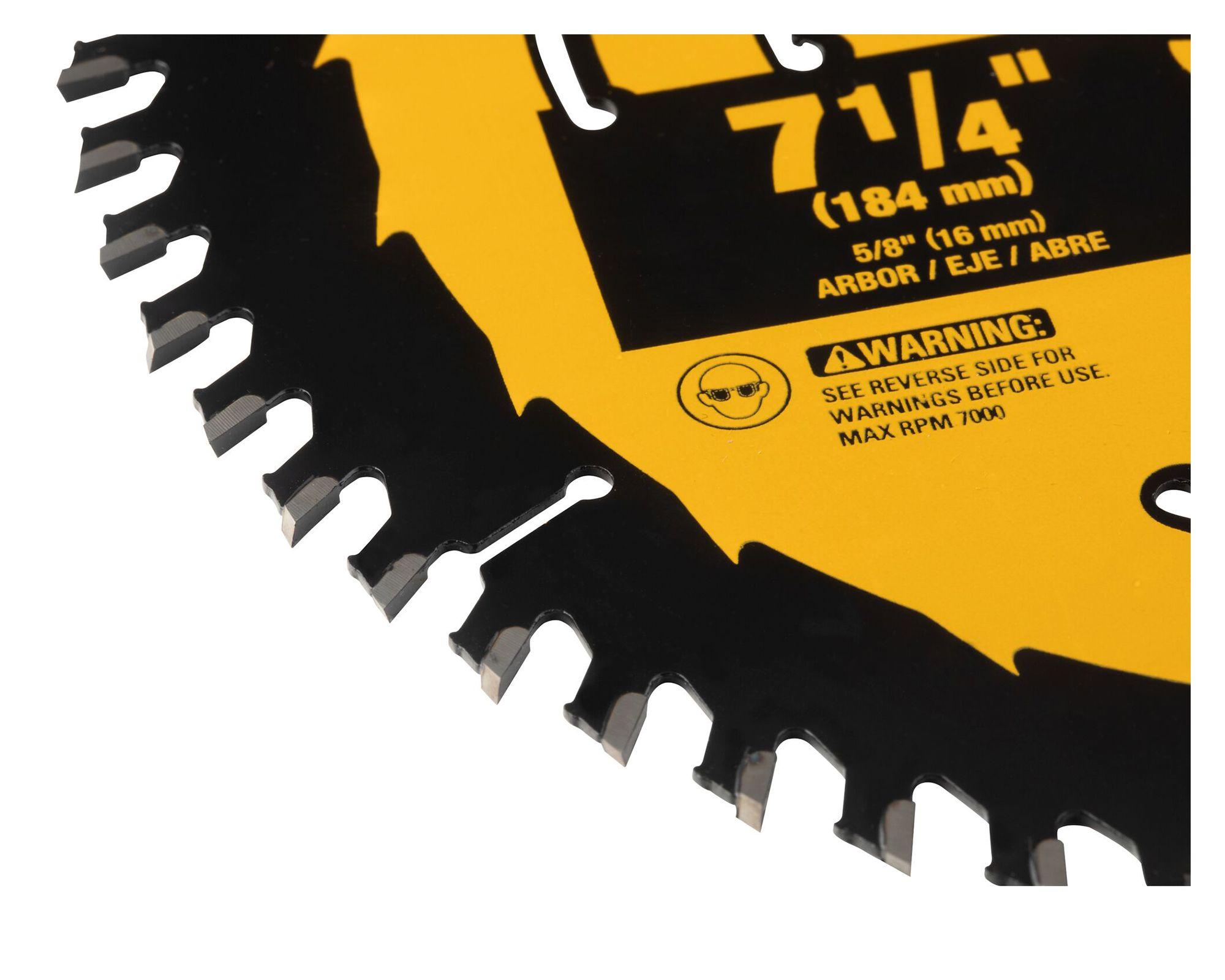 Disco sierra 7-1/4'' 60T eje 5/8'' DWA171460-1