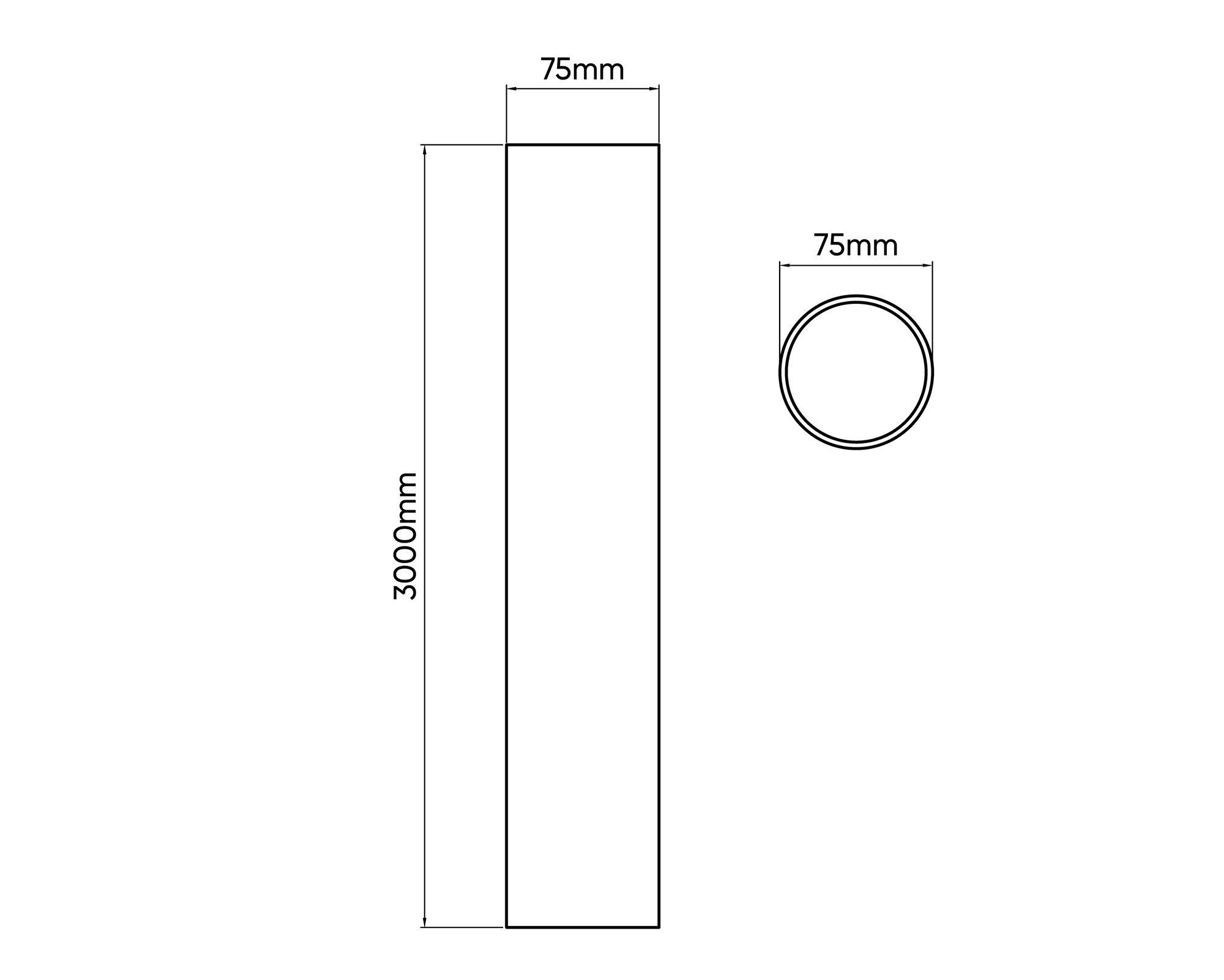 Tubería sanitaria 75 mm x 3 m gris-1
