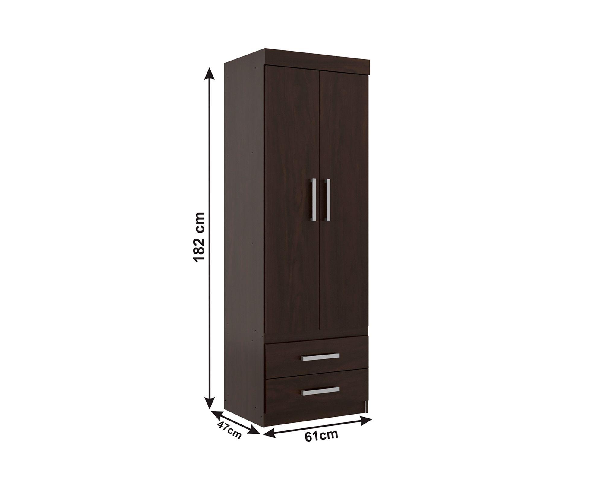 Closet 2 puertas 2 cajones GR2200 Tabaco-5
