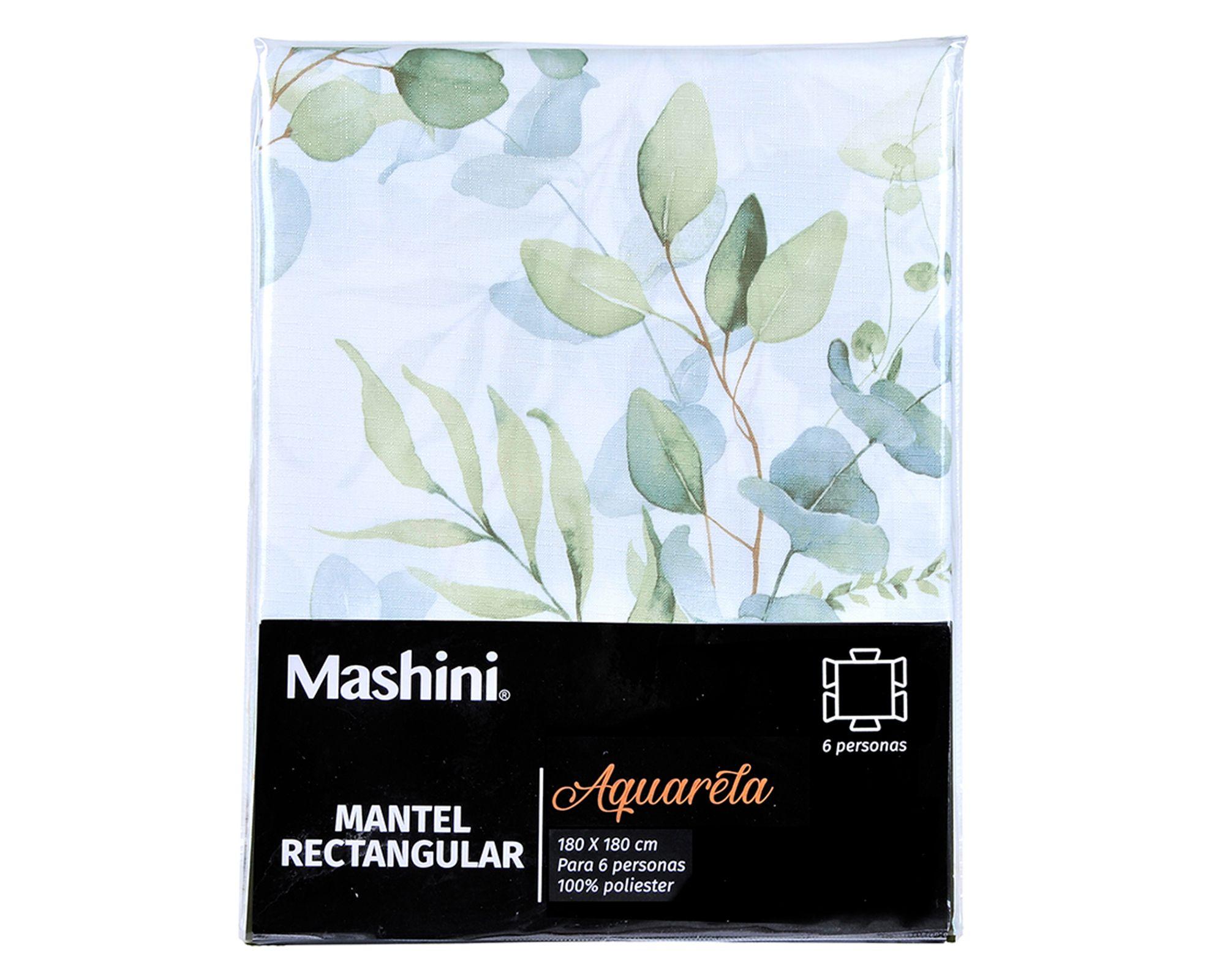 Mantel acuarela poliéster 180x180 cm Eucalipto-2