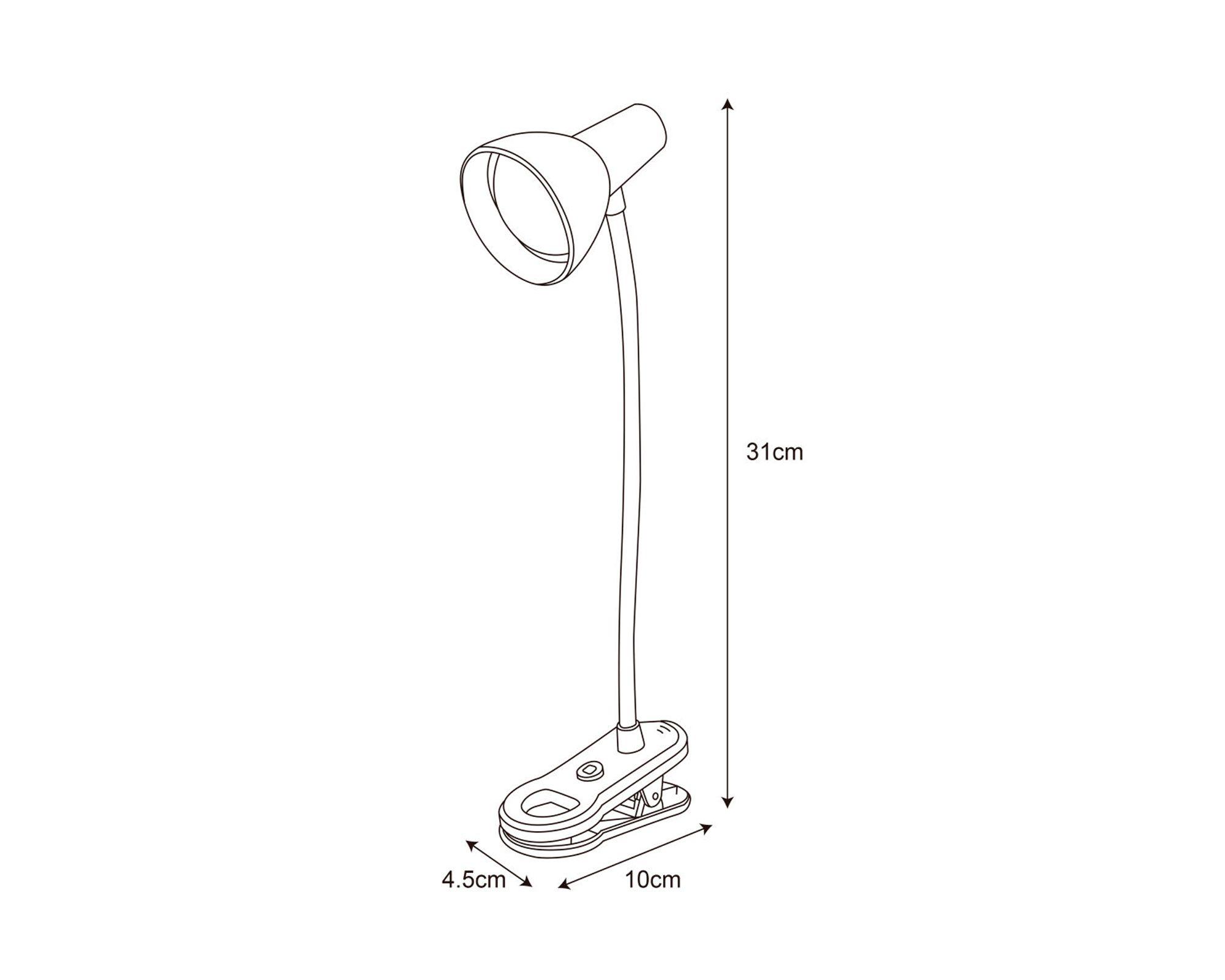 Lámpara escritorio USB luz fría Pinza-2