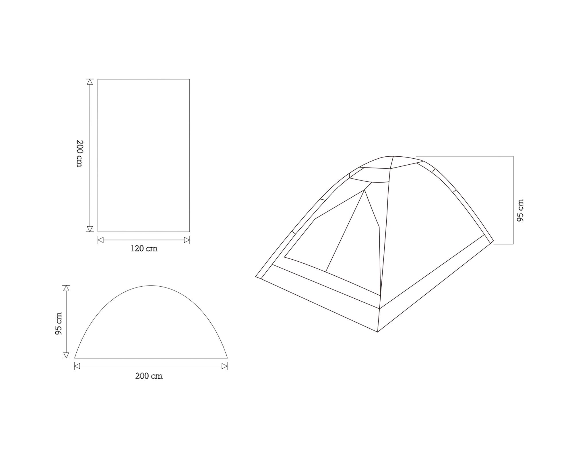 Carpa Dome 2 personas Galápagos rojo-4