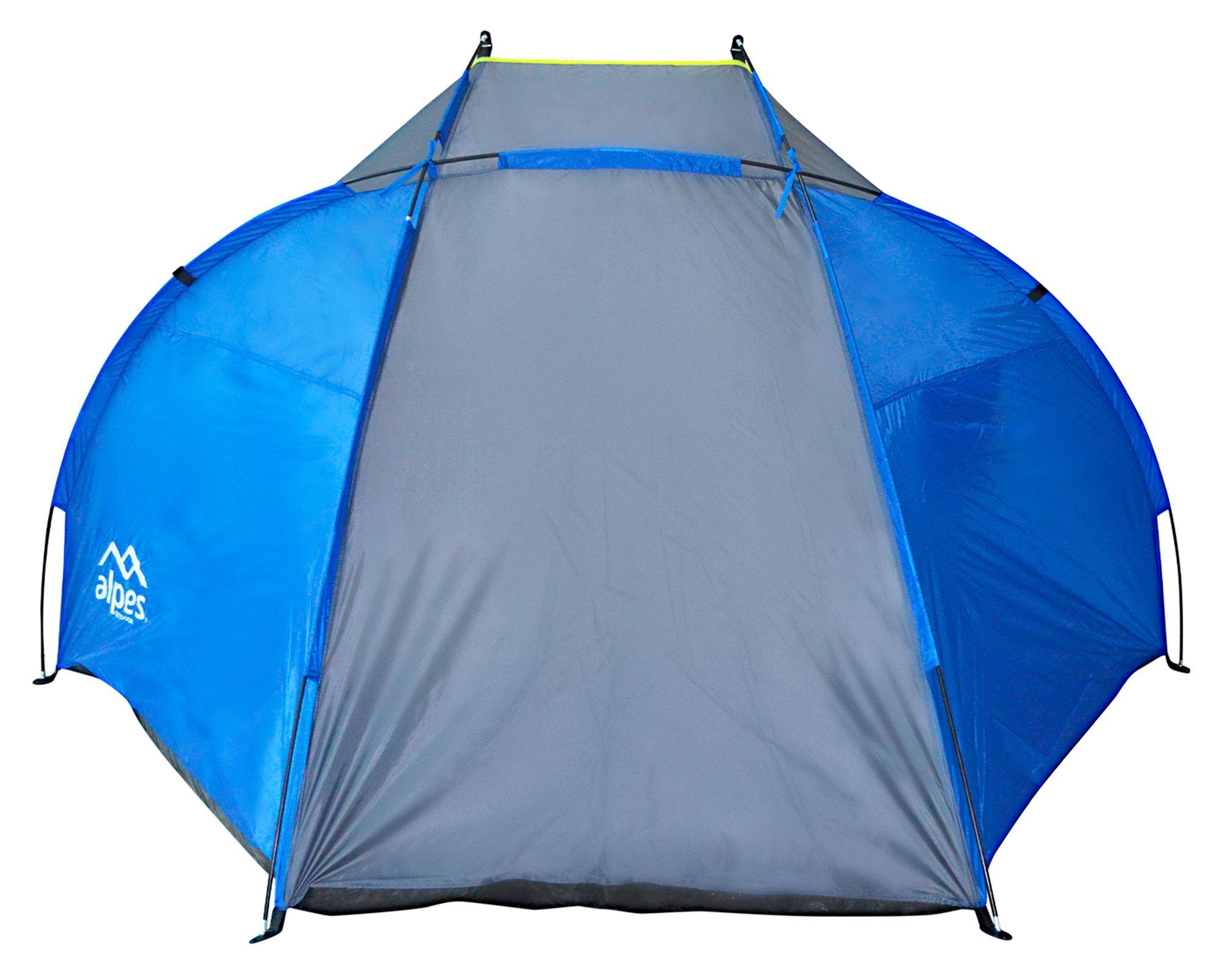 Carpa de playa 2 personas Bicolor azul/gris-2