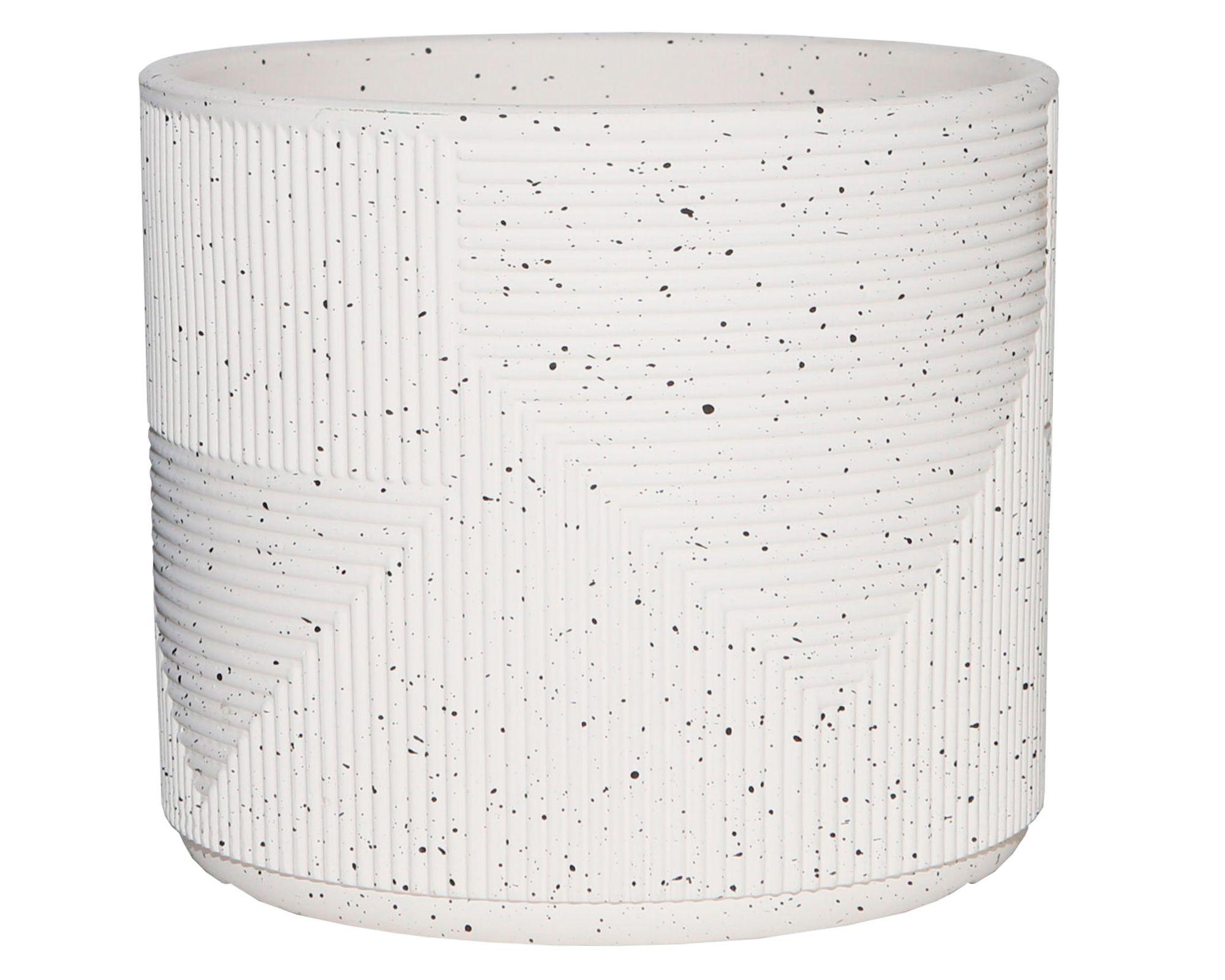 Maceta 14 cm cerámica Design blanco-0