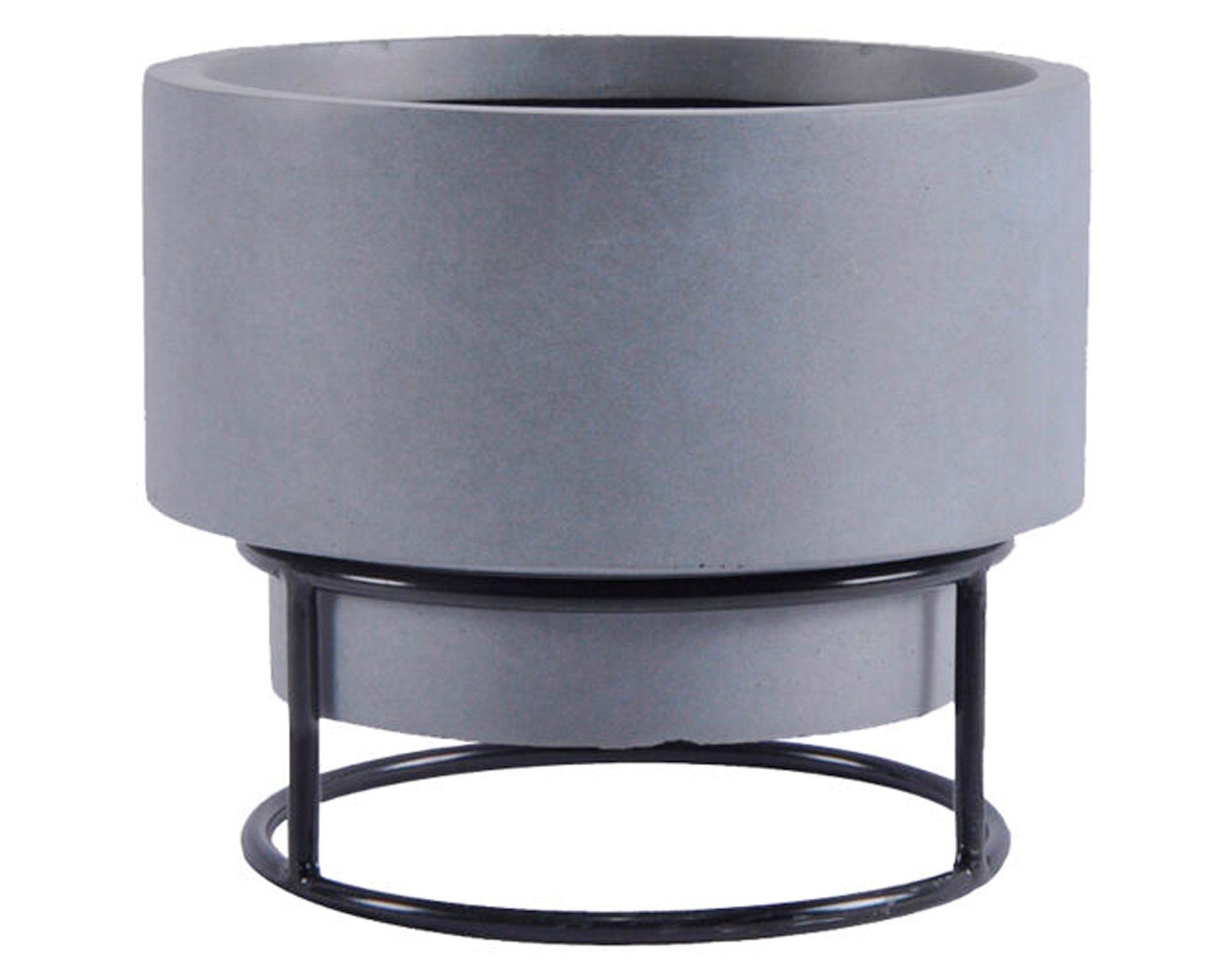 Maceta con soporte 30 cm Montevideo gris-0