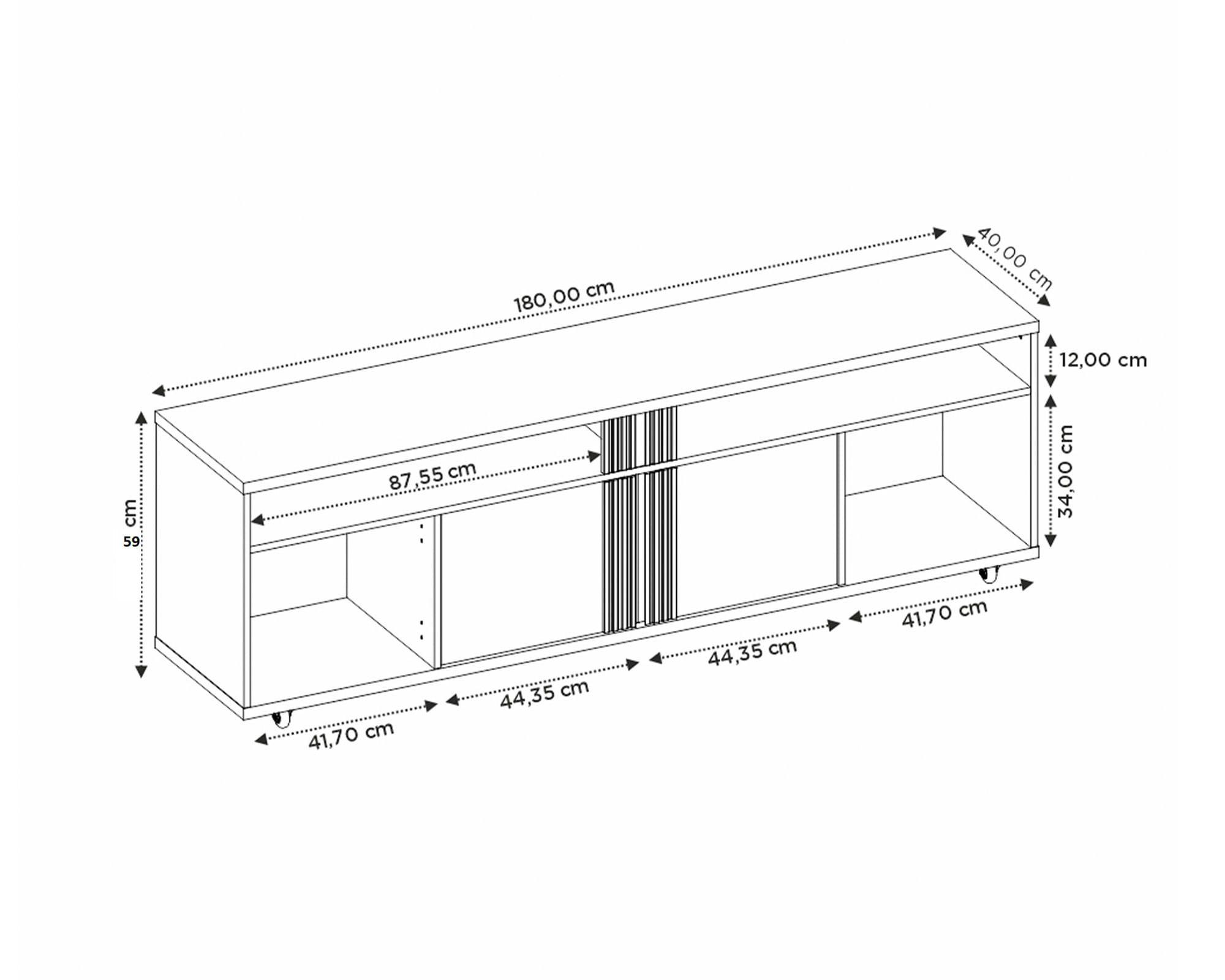 Rack TV 60" Freijo negro/café-9