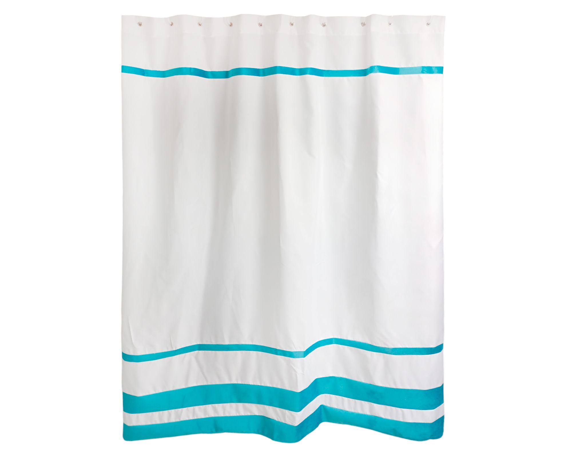 Cortina de baño blanco turquesa 180x180 cm-0