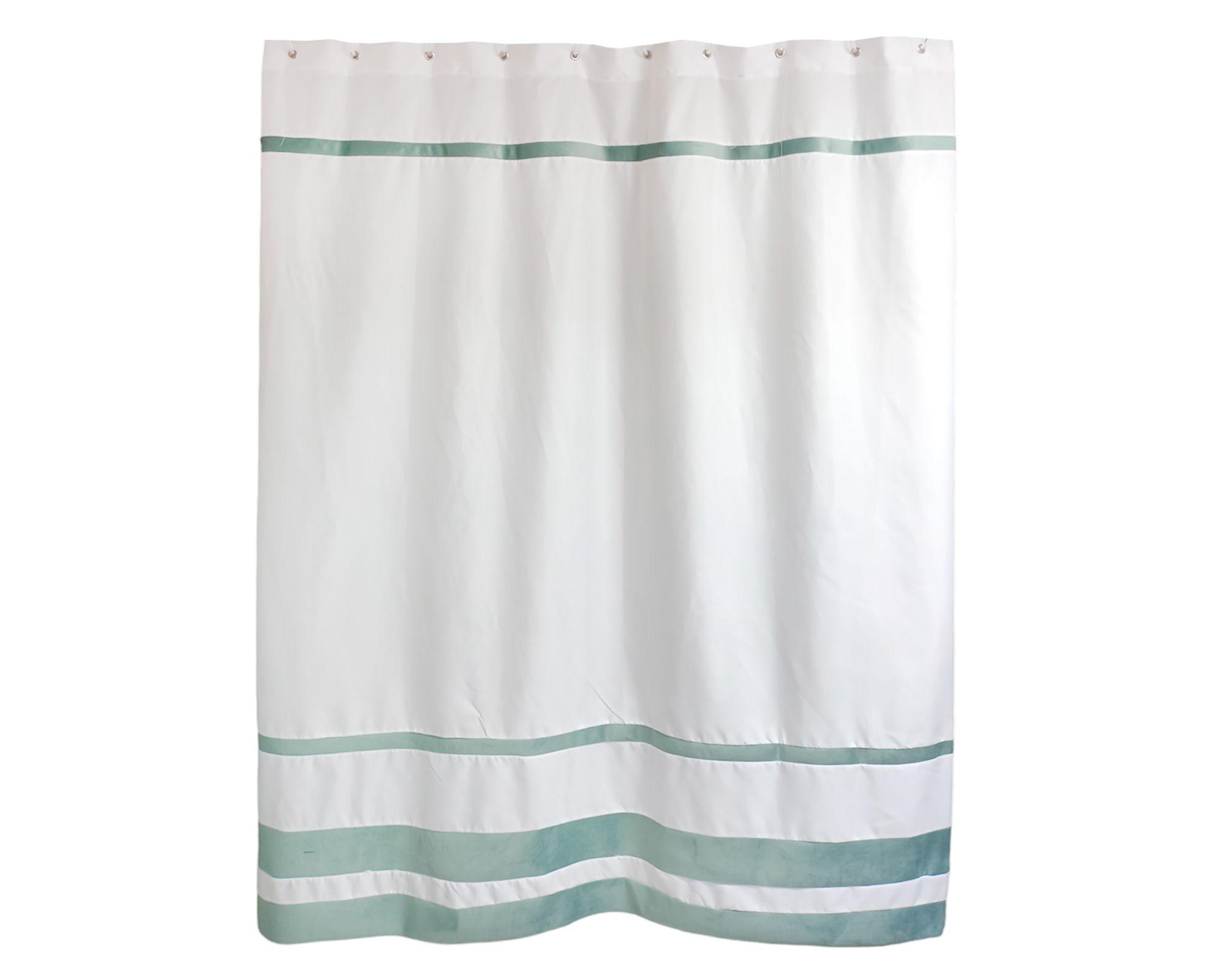 Cortina de baño blanco menta 180x180 cm-0