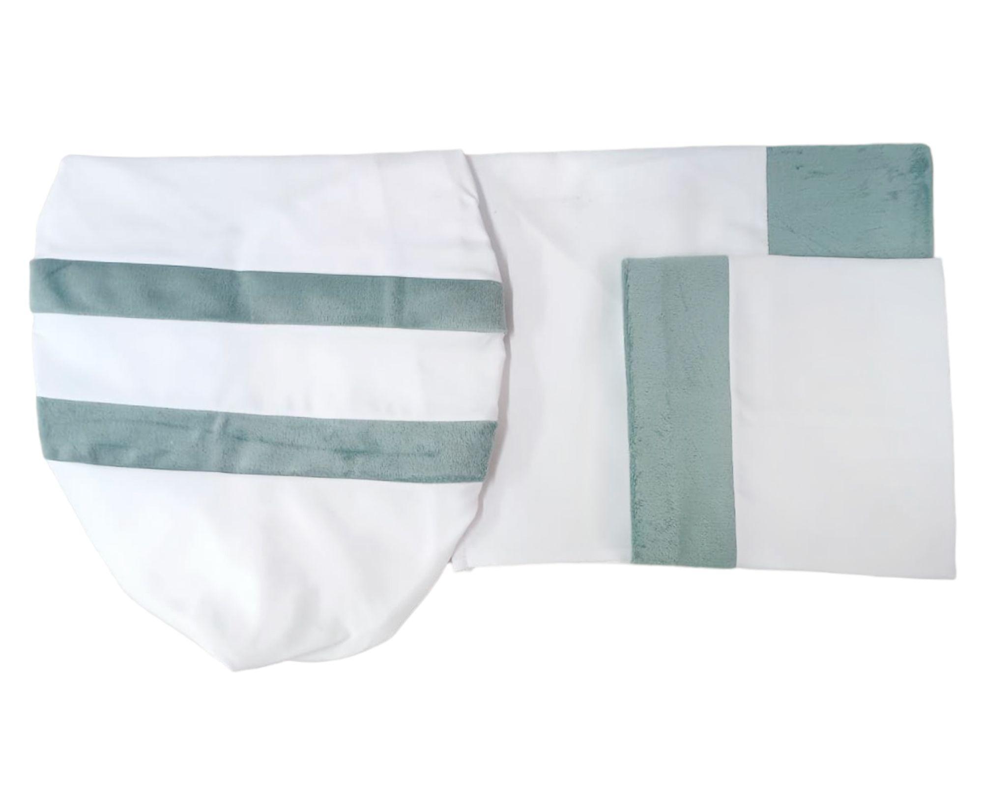 Set accesorios baño blanco/menta 3 piezas-0