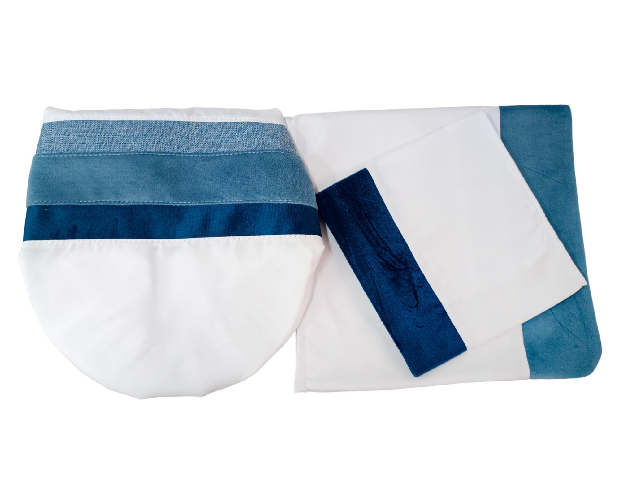 Set accesorios baño blanco/azul 3 piezas-0
