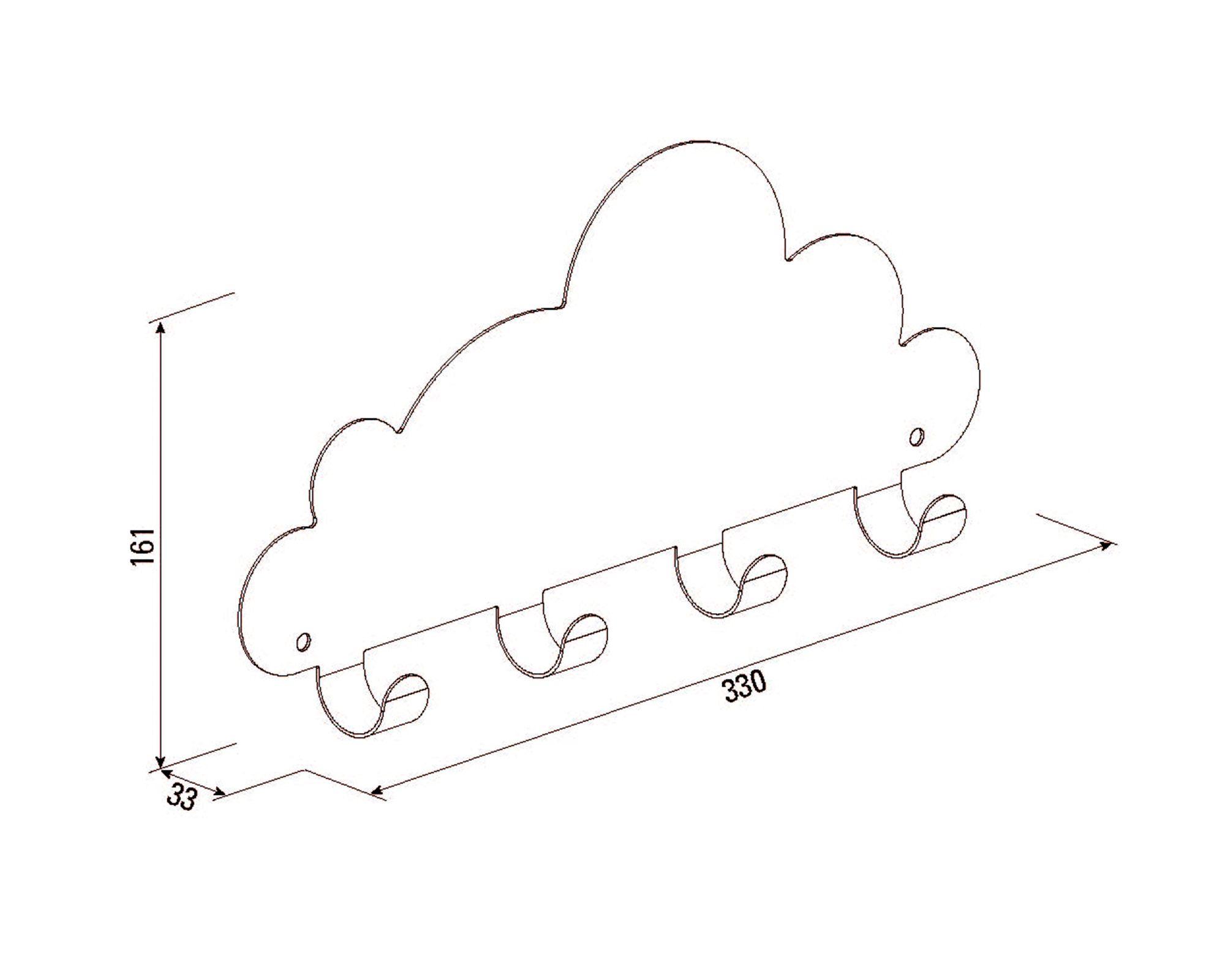 Percha 4 ganchos Nube azul-2