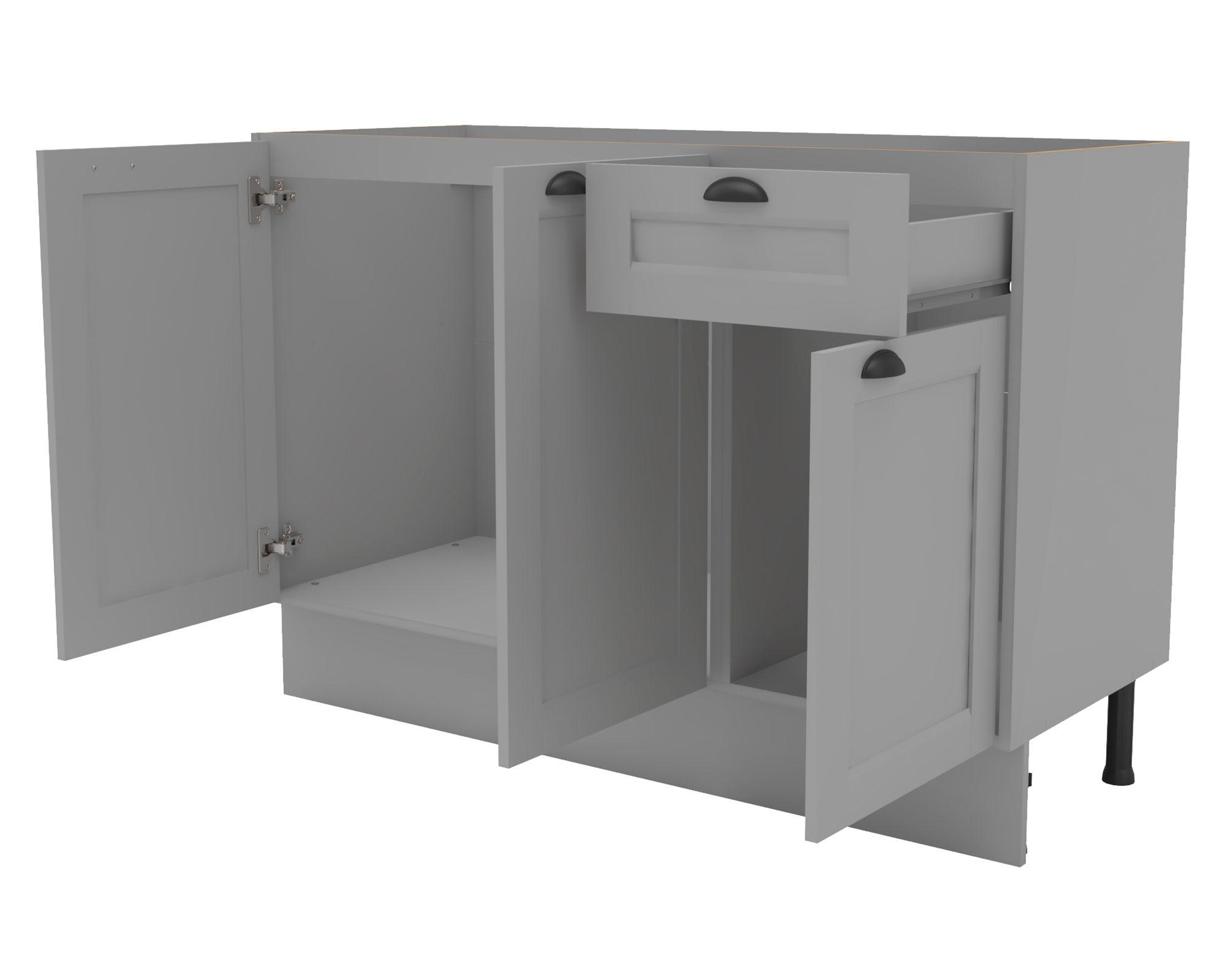 Mueble base cocina 120 cm 3 puertas 1 cajón Premier gris-2