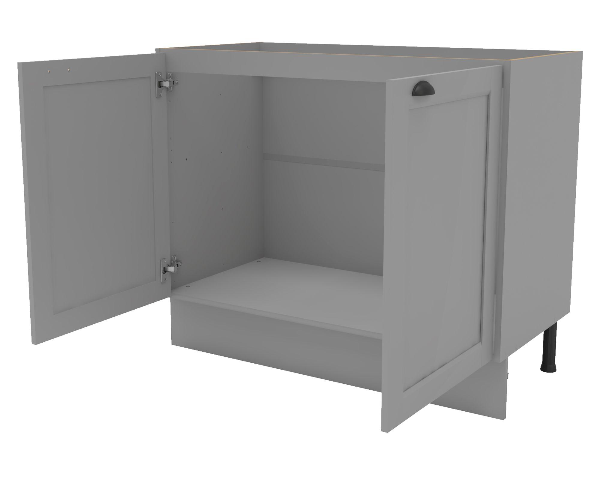 Mueble base cocina 100 cm 2 puertas Premier gris-2