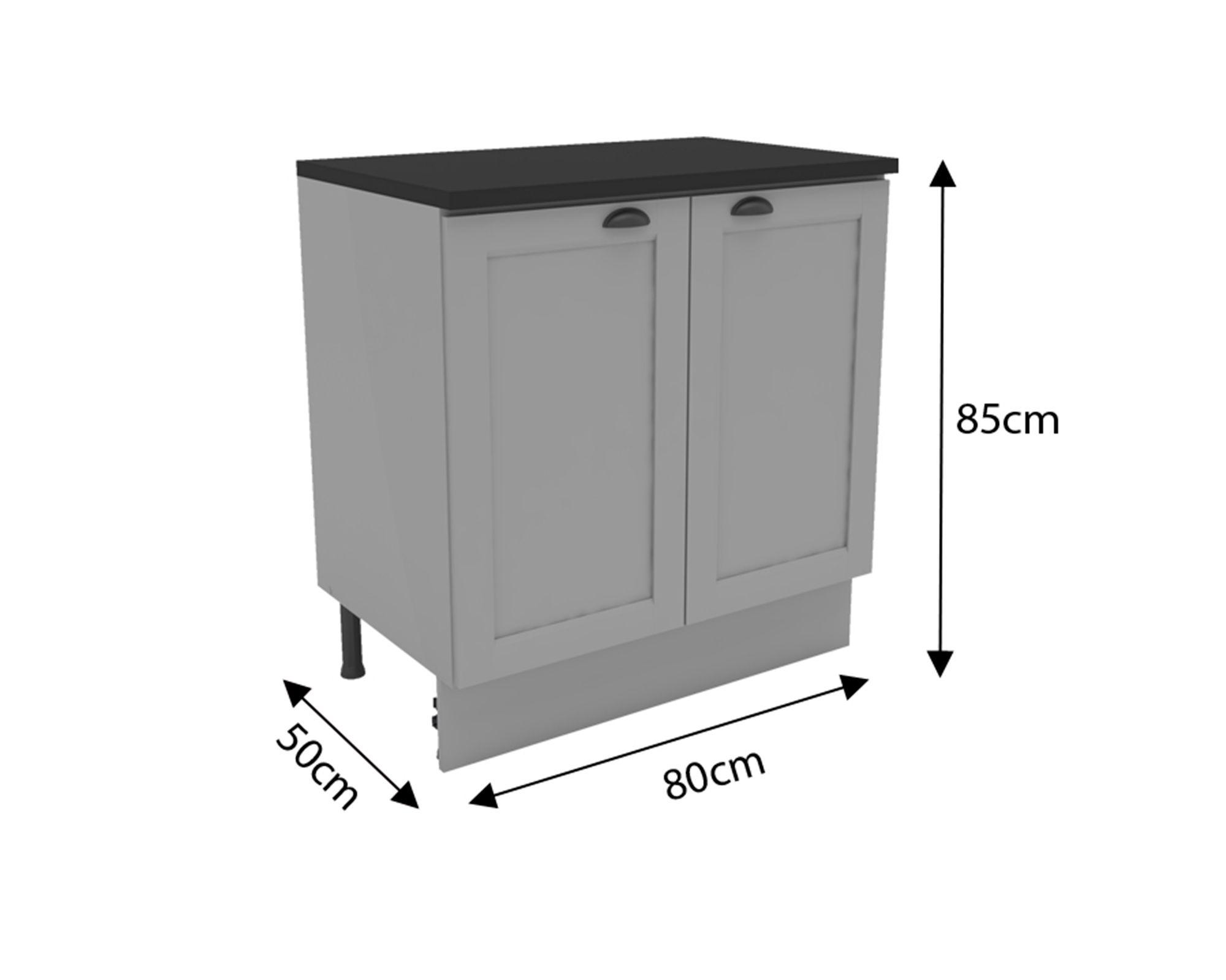 Mueble base cocina 80 cm Premier gris-3