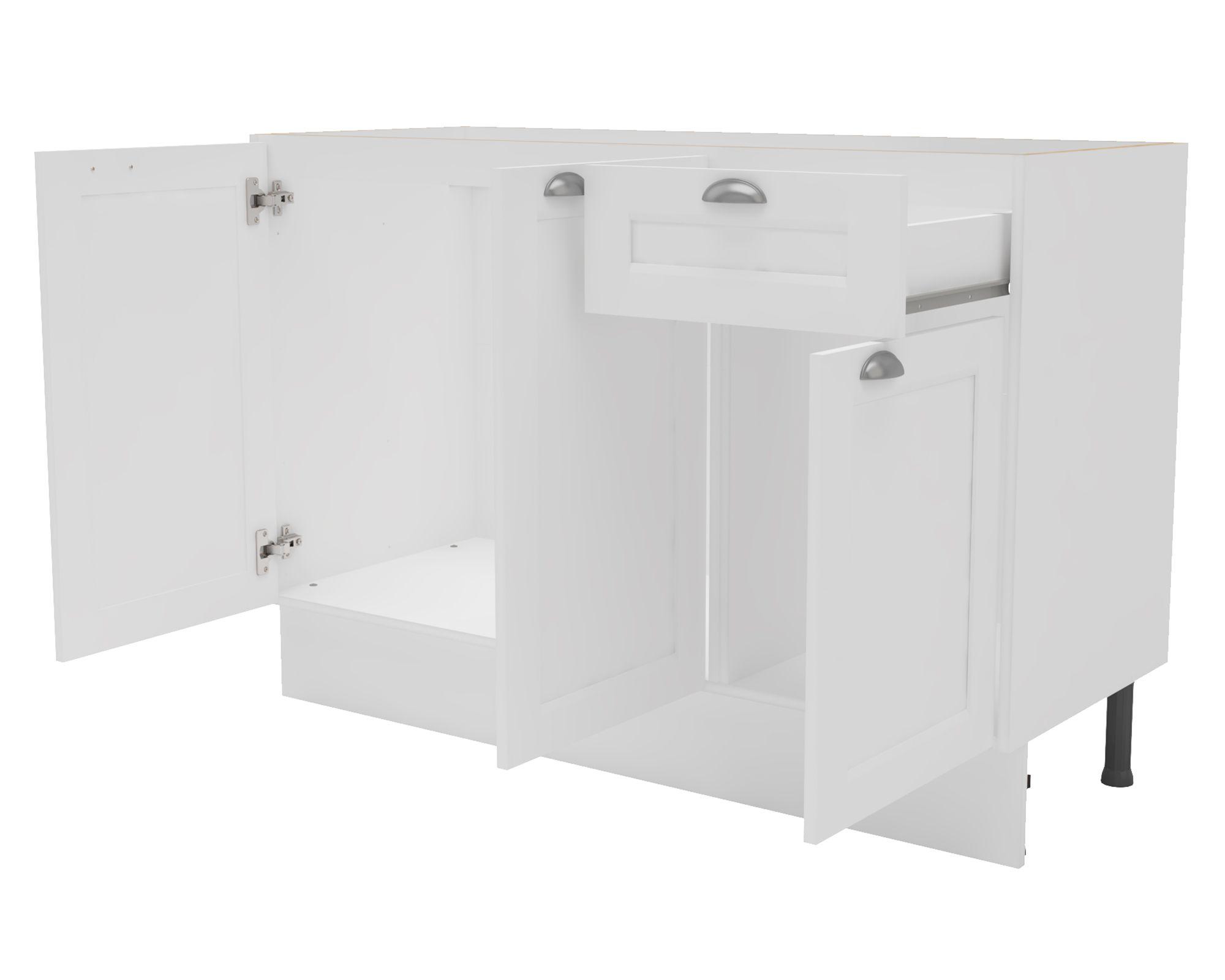 Mueble base cocina 120 cm 3 puertas 1 cajón Premier blanco-2