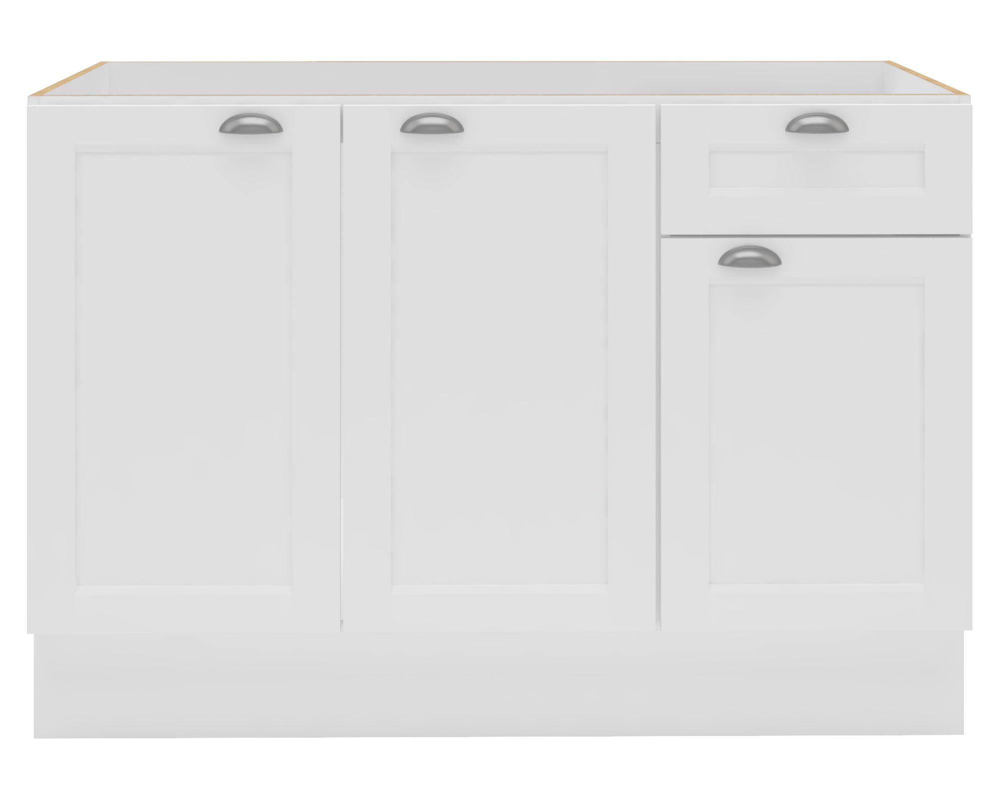 Mueble base cocina 120 cm 3 puertas 1 cajón Premier blanco-0