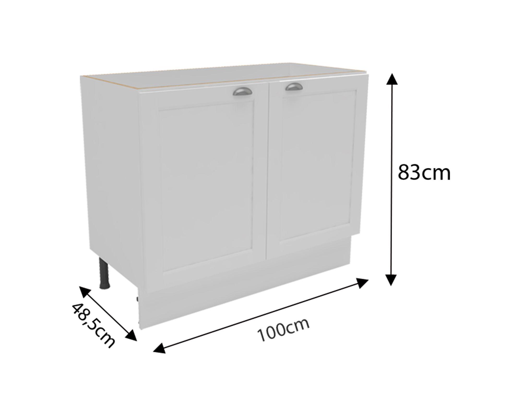 Mueble base cocina 100 cm 2 puertas Premier blanco-3