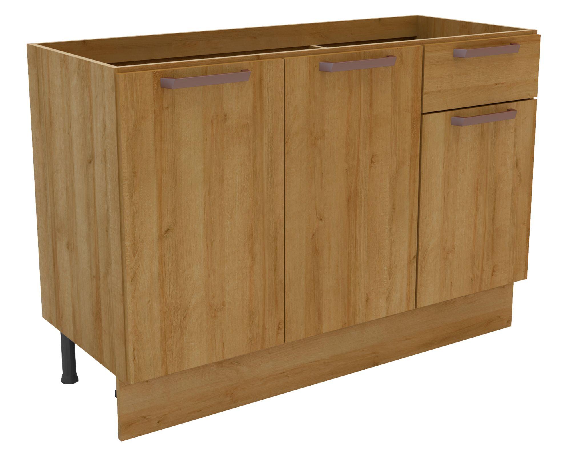 Mueble base cocina 120 cm 3 puertas 1 cajón Minerva Riviera-1