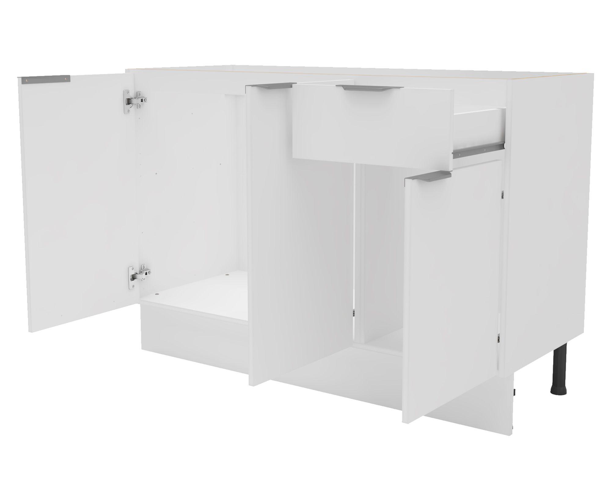 Mueble base cocina 120 cm 3 puertas 1 cajón Milano blanco-2
