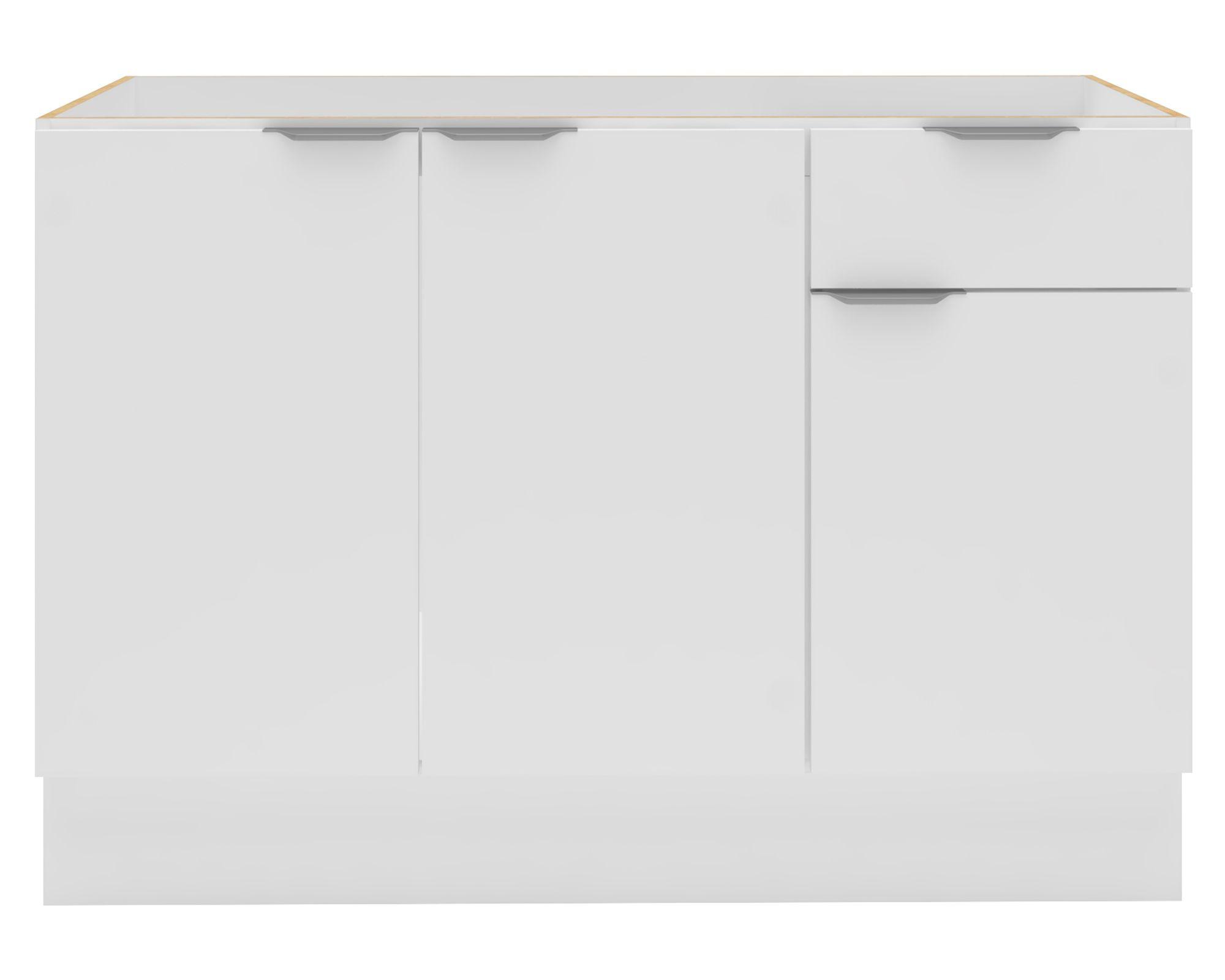 Mueble base cocina 120 cm 3 puertas 1 cajón Milano blanco-0