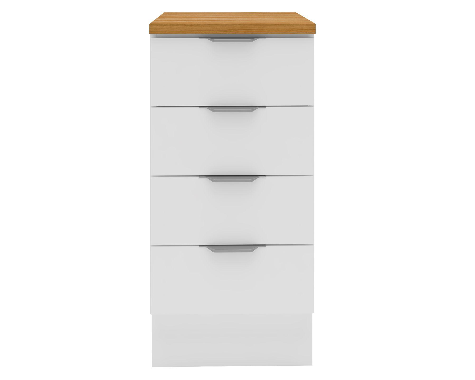 Mueble base cocina 40 cm 4 cajones Milano blanco-0