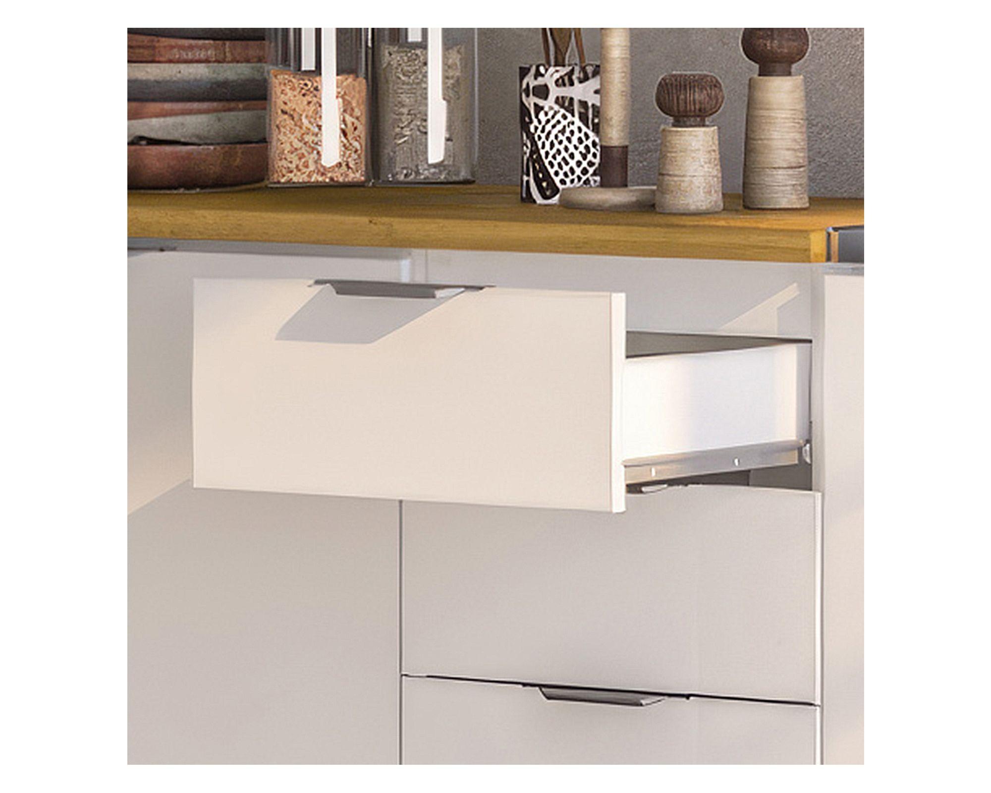 Mueble base cocina 40 cm 4 cajones Milano blanco-3