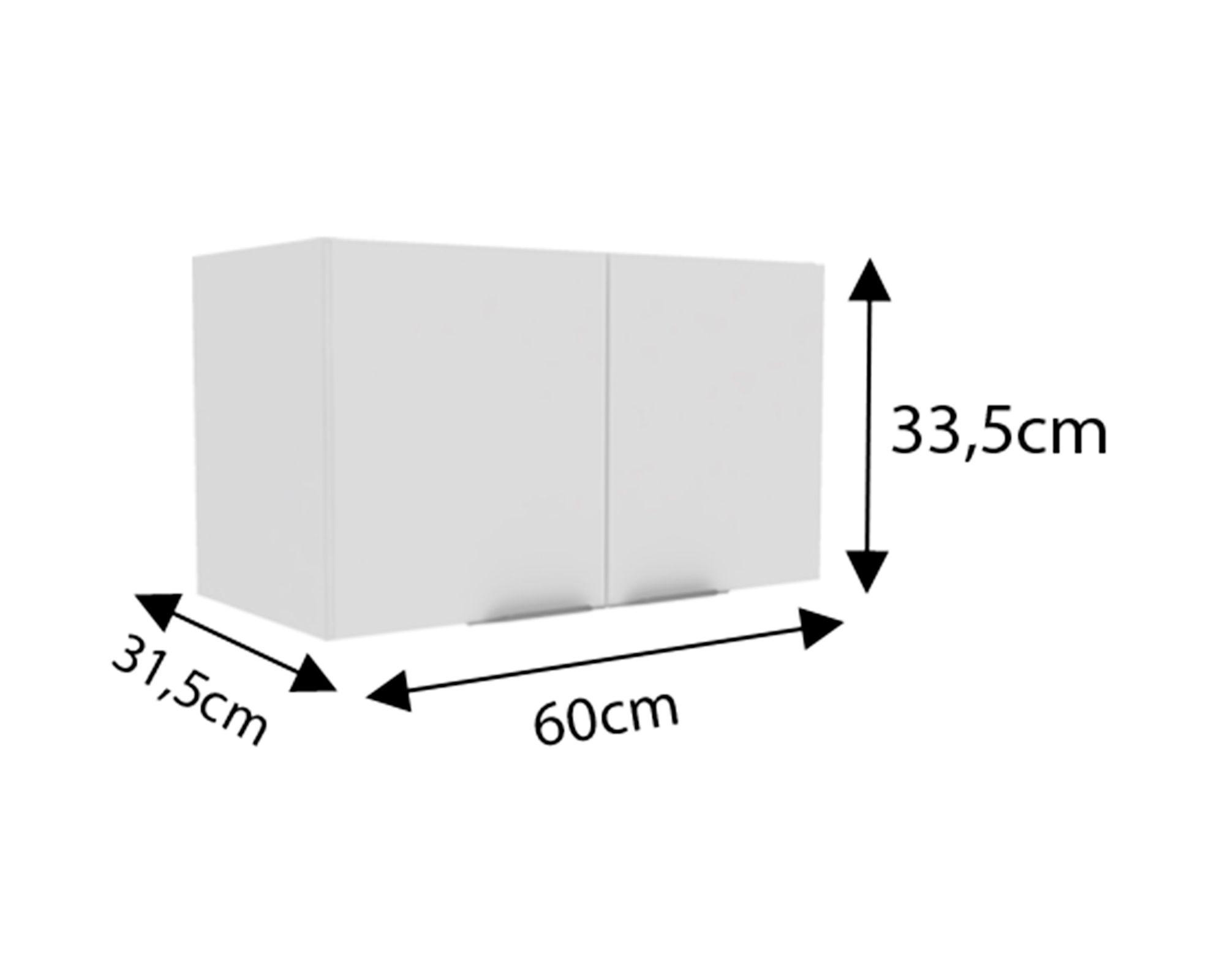 Mueble cocina mural 60 cm 2 puertas Milano blanco-3