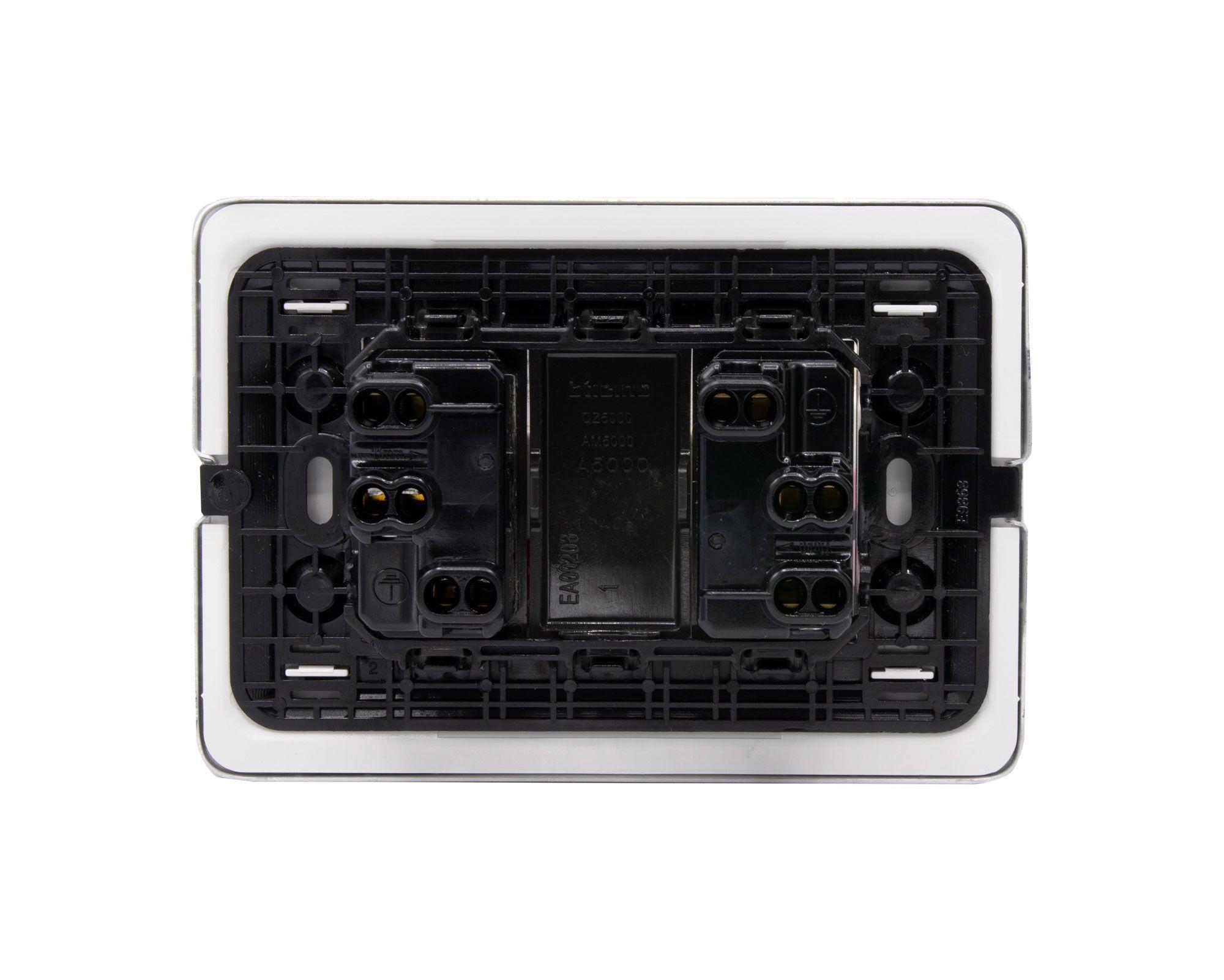 Toma doble 10-16A Titanio Matix café-1