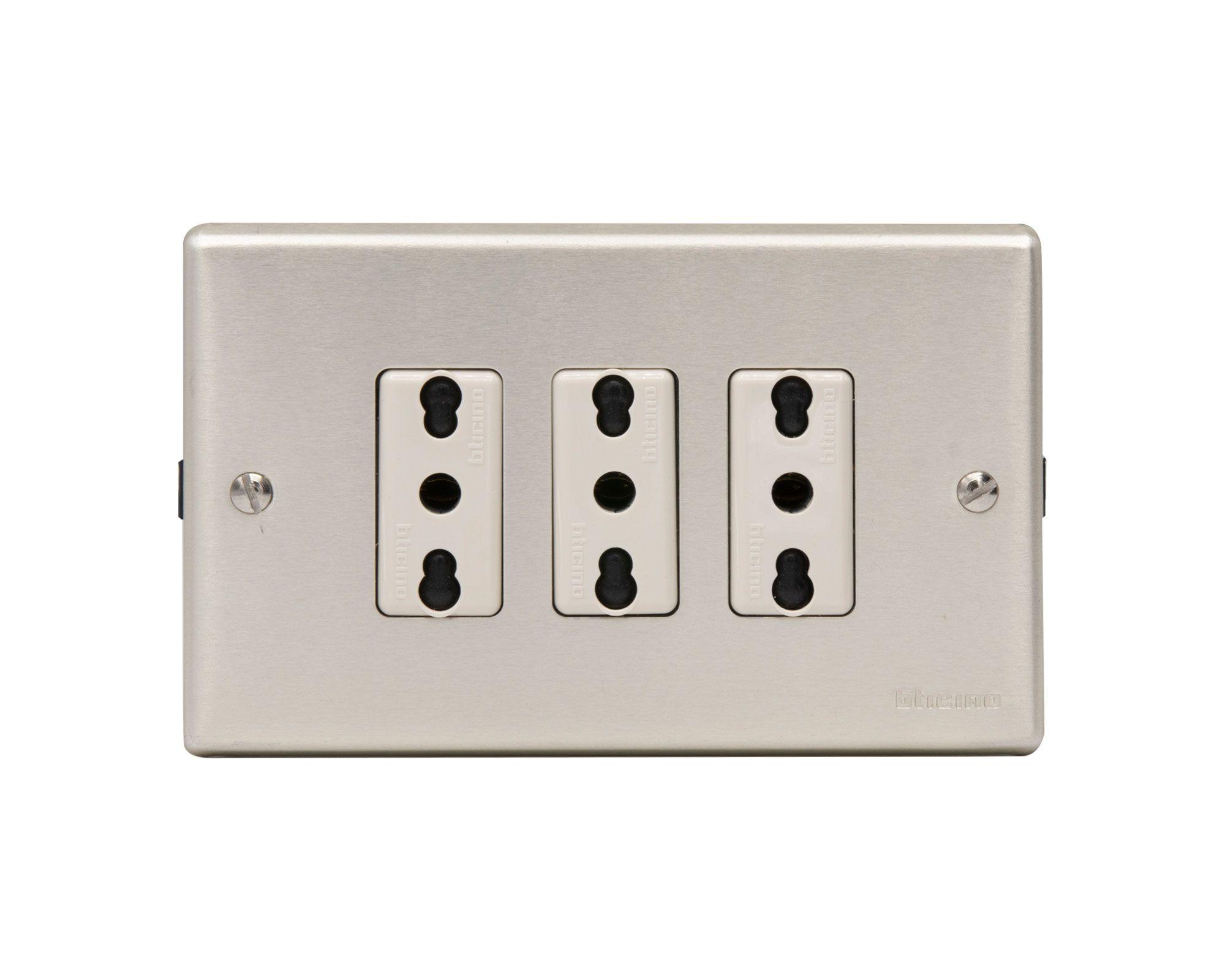 Toma triple 10-16A armado Magic amarillo-0