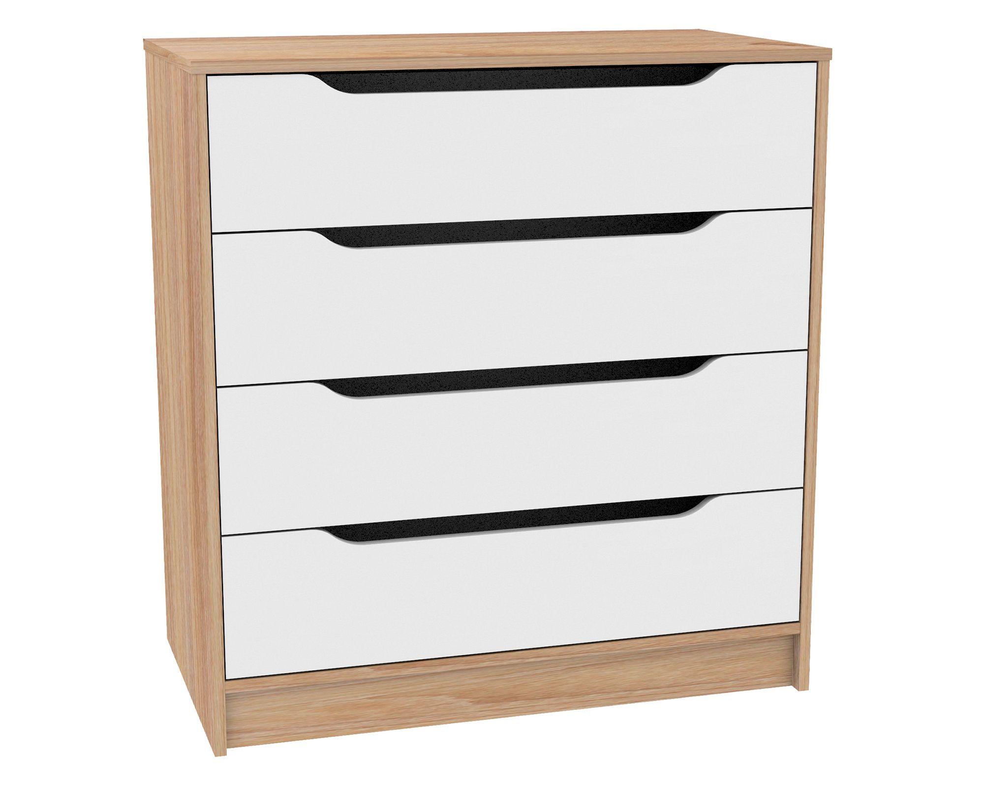 Cómoda 4 cajones Legno Espresso melamina blanco olmo-1