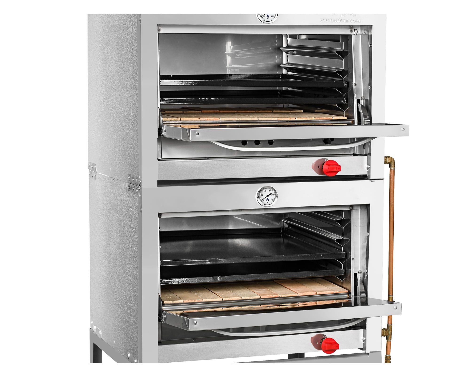 Horno 2 cámaras inox. 58x65 gas licuado-2