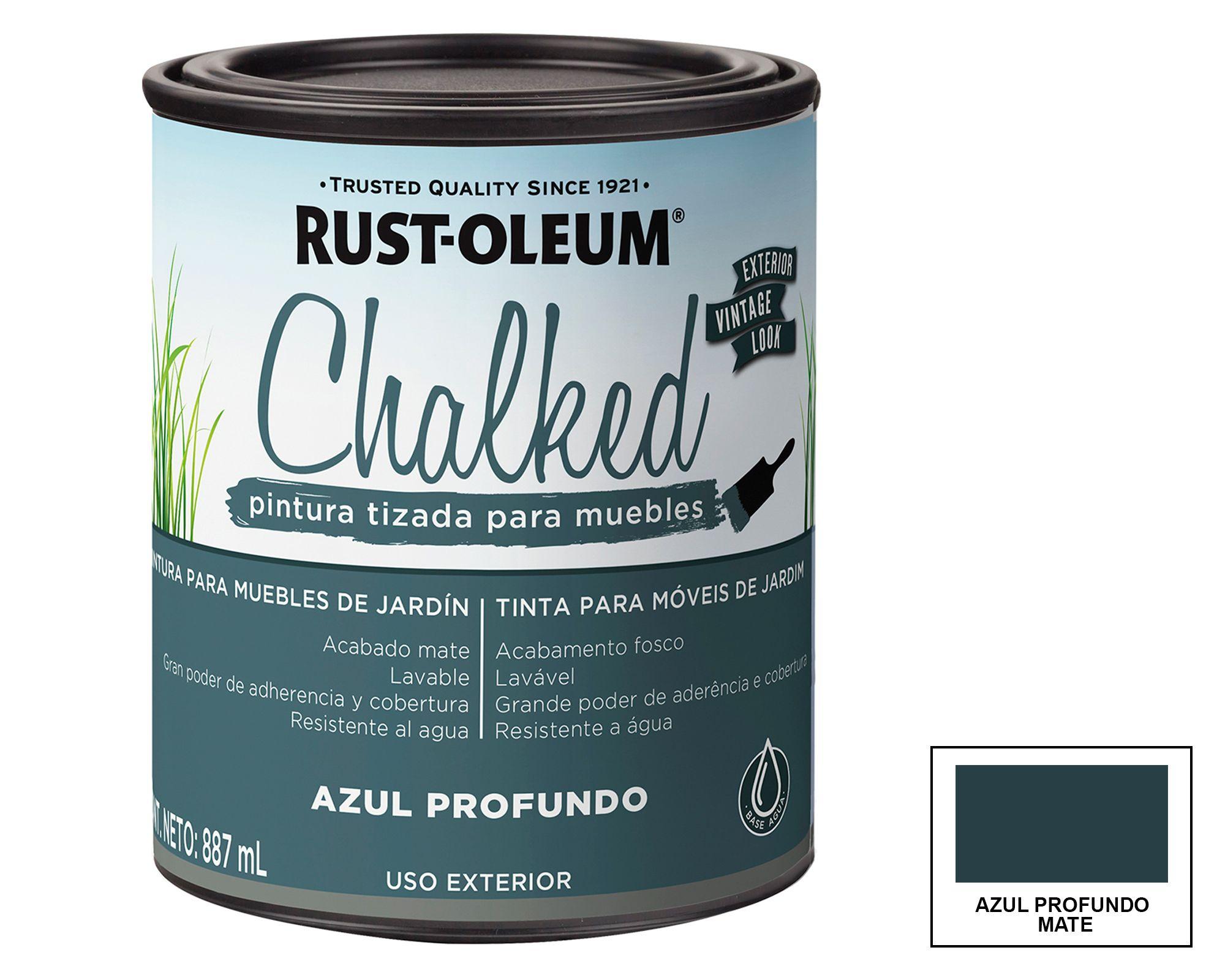 Pintura tizada exterior base agua 887 ml Chalked Interior azul profundo-0