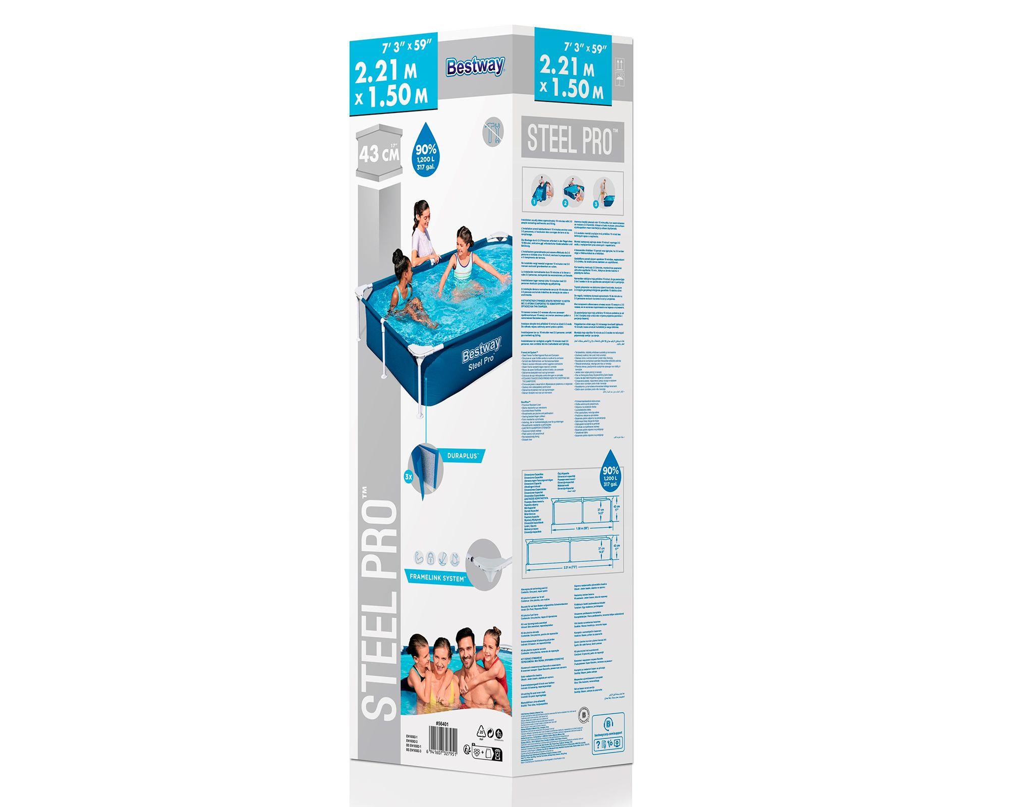 Piscina estructural 1200 litros 221x150x43 cm Bestway-2
