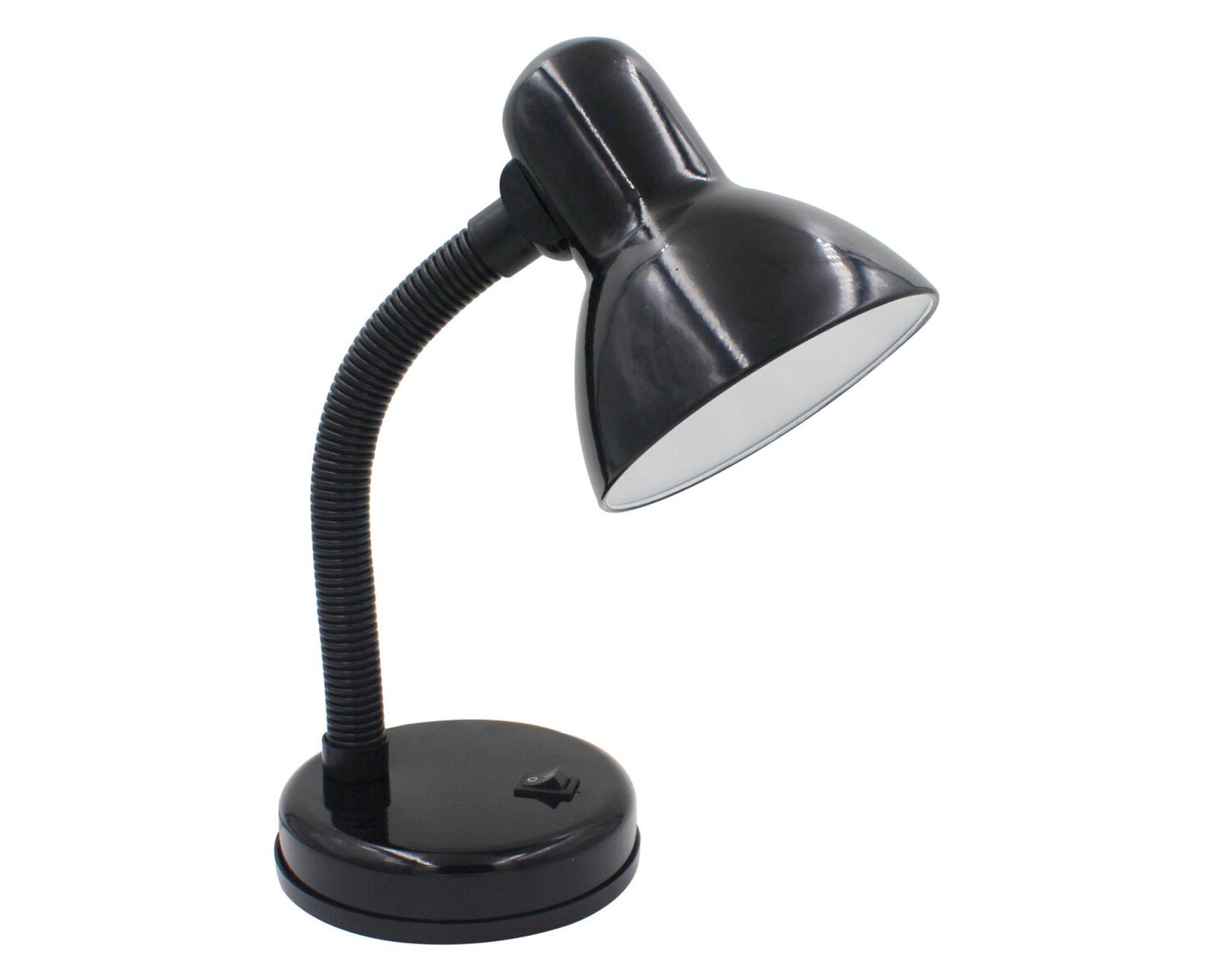 Lámpara de escritorio 40W E27 1L Flexible negro-0