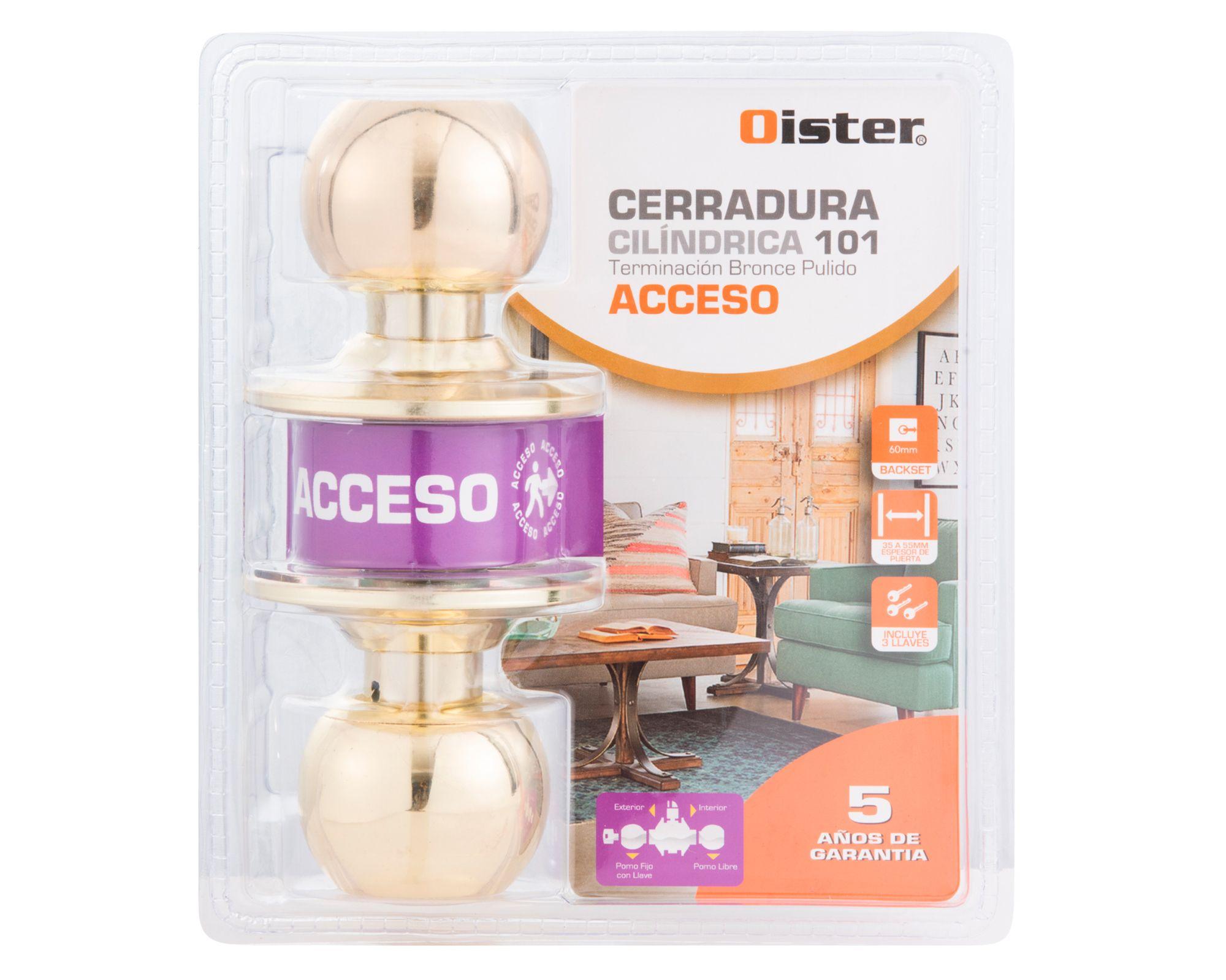 Cerradura dormitorio Cilíndrica 101 bronce pulido-2