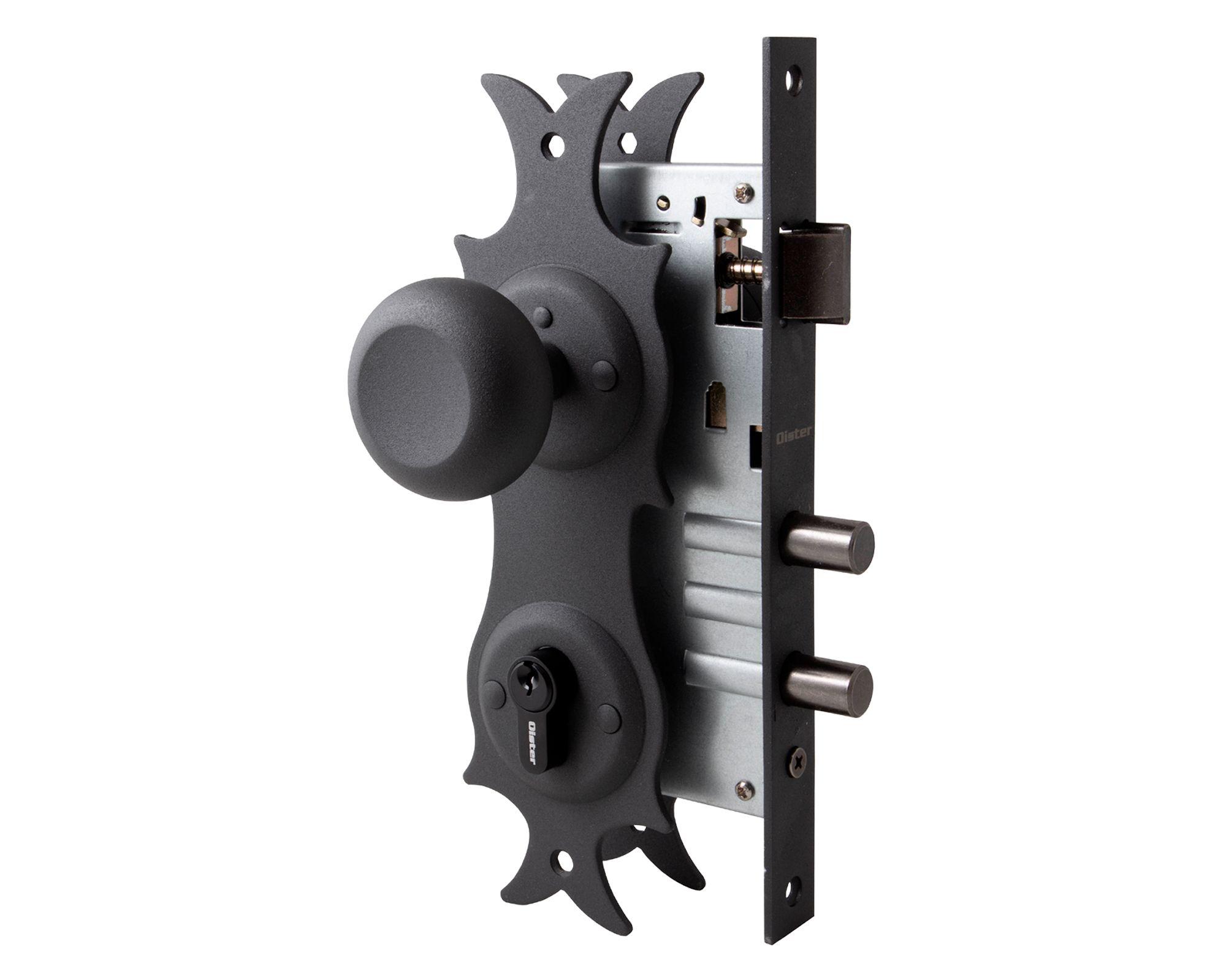 Cerradura embutida Toltén pomo negro-1