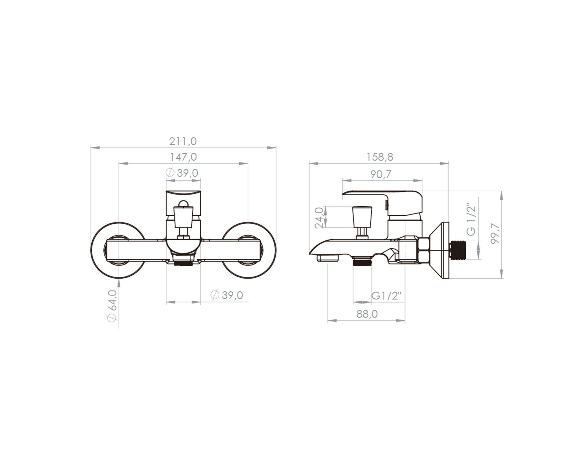 Monomando tina ducha Priego negro mate-3
