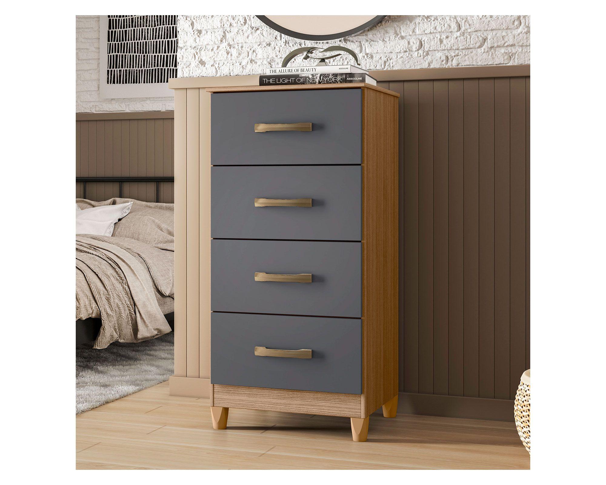 Cómoda 4 cajones Mobi gris-1