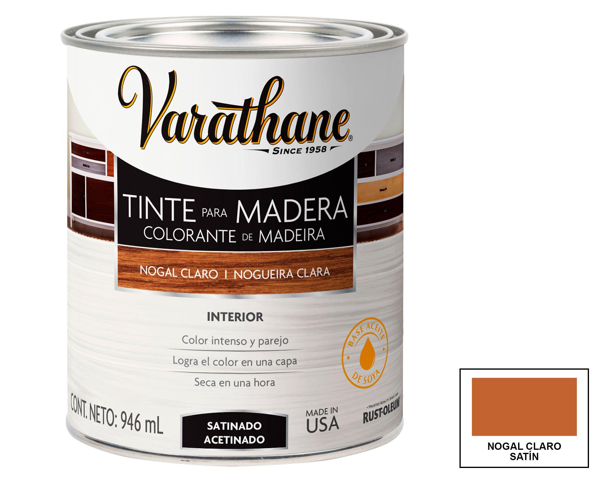 Tinte para madera 946 ml Varathane nogal claro satín-0