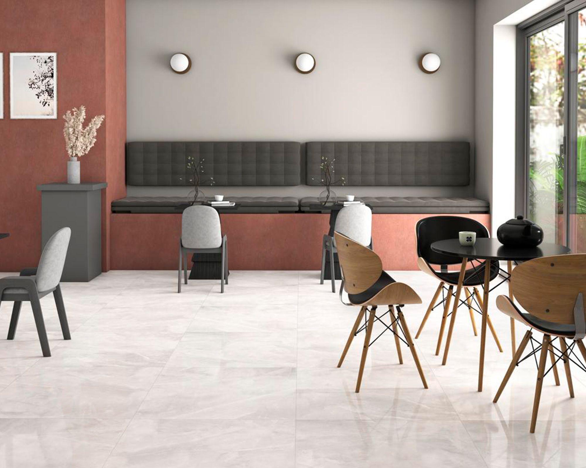 Porcelanato 60x60 cm 1,44 m2  Armani  blanco marmoleado-3