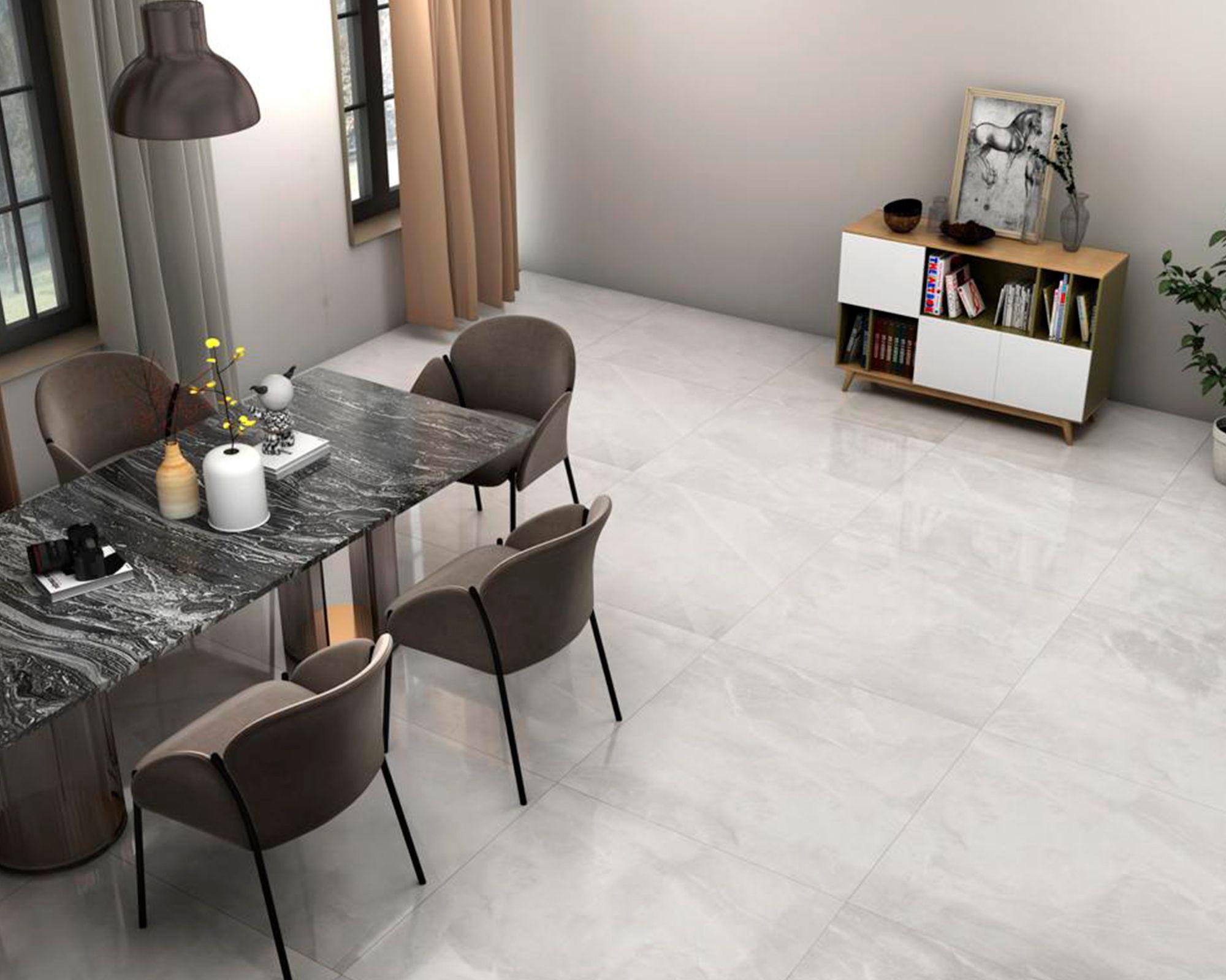 Porcelanato 60x60 cm 1,44 m2  Armani  blanco marmoleado-2