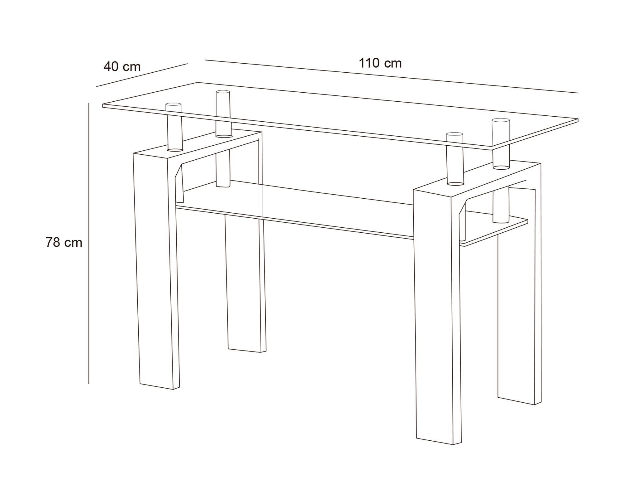 Mesa arrimo 78x110x40 cm negro-2