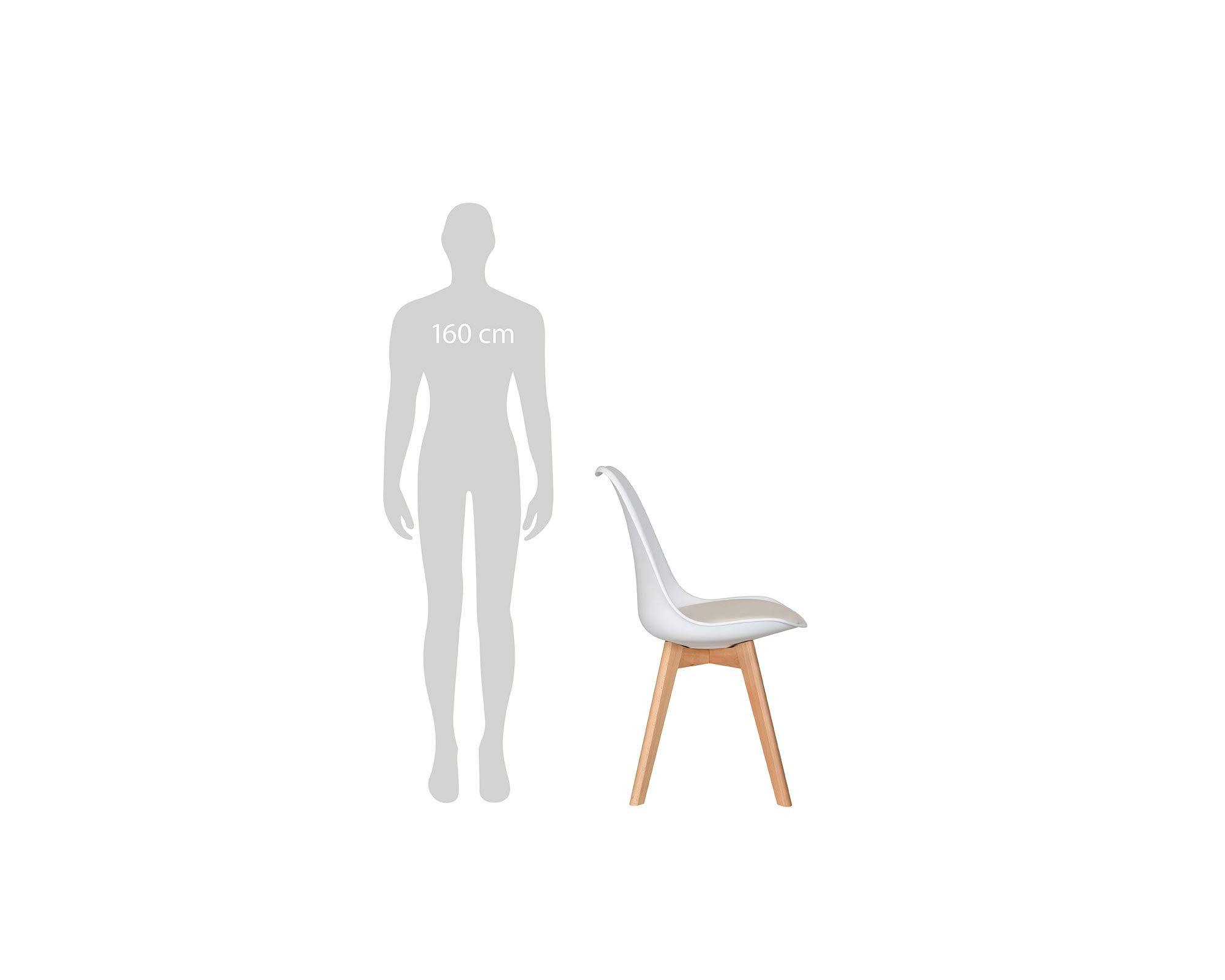 Silla Quille 80x47x54 cm blanco/natural-5
