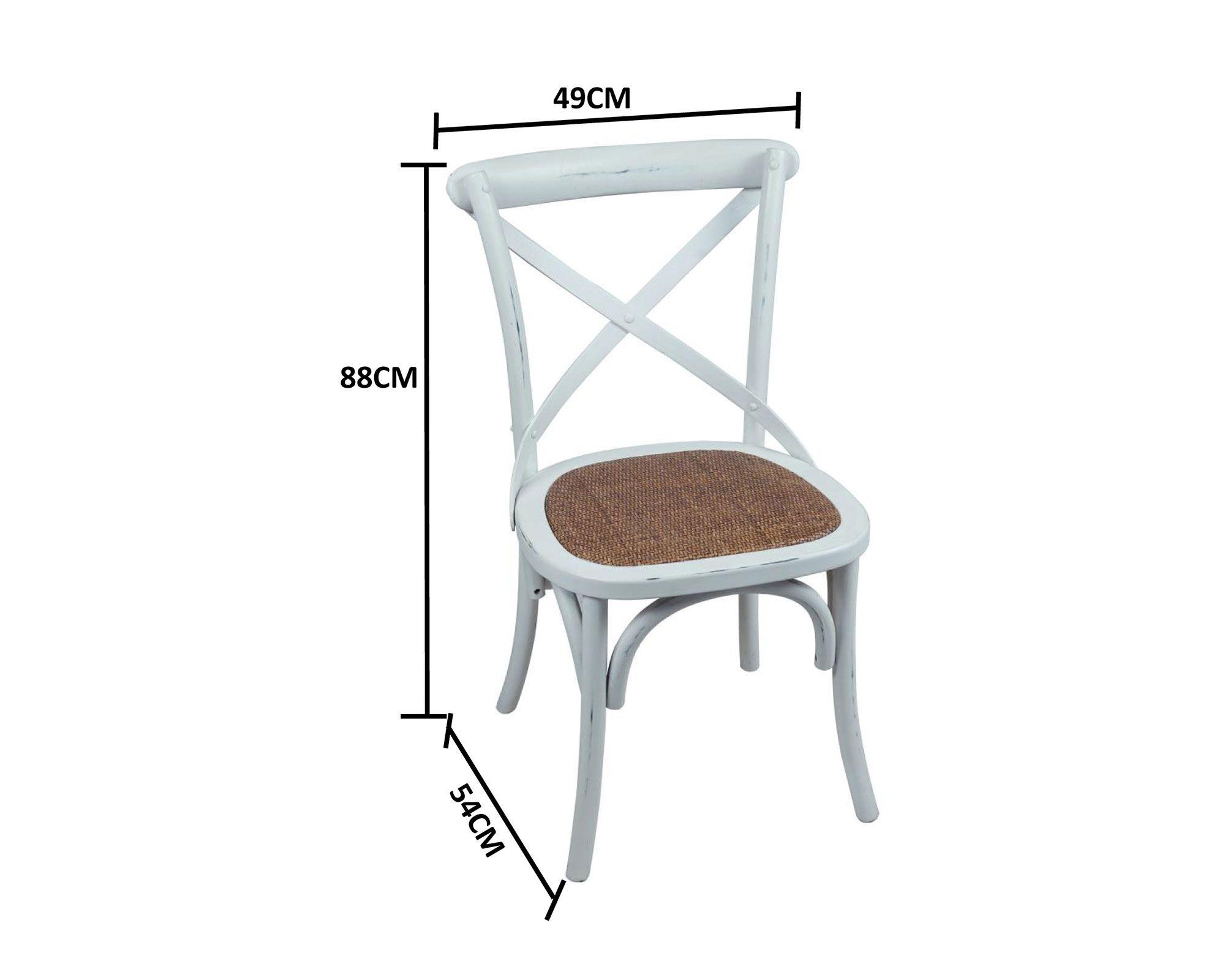 Silla Rustic 2.0 blanco Antique 88x49x54 cm-3