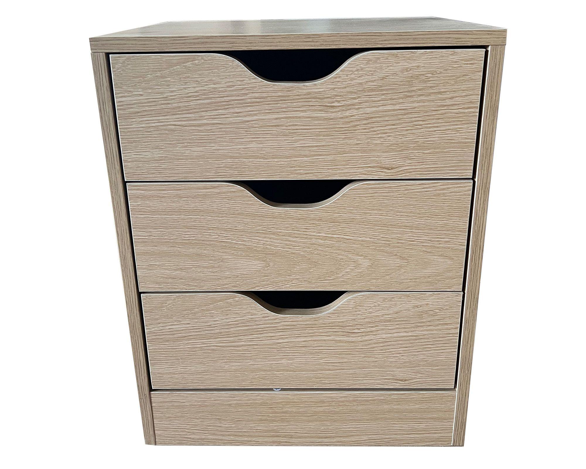 Velador Igor 50x40x35 cm 3 cajones natural-0