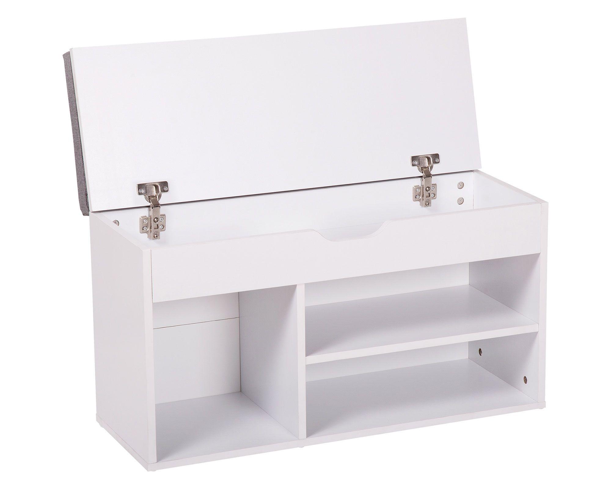 Banca zapatera 48x80x30 cm blanco/gris-2